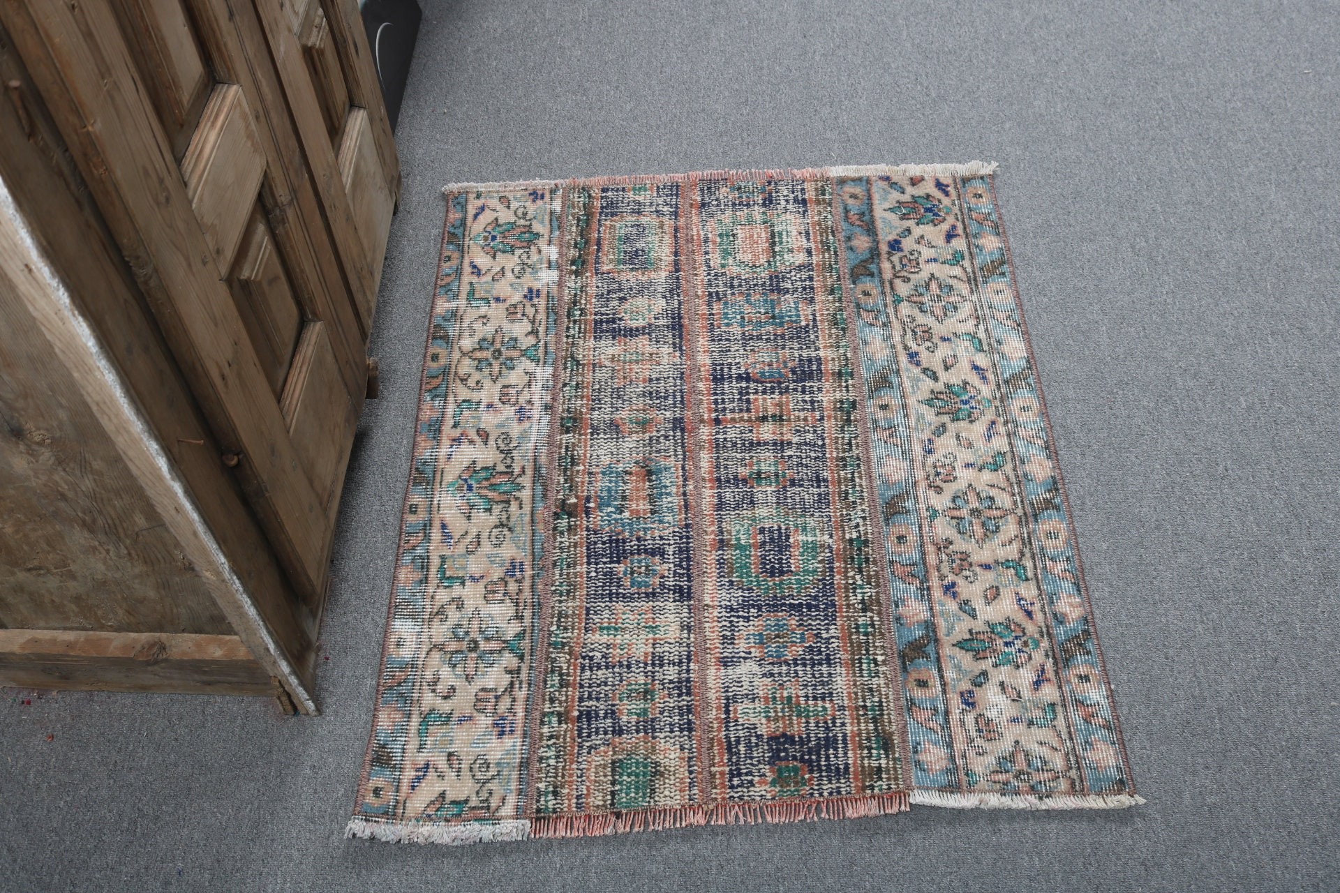 Bedroom Rug, Blue Kitchen Rugs, Boho Rugs, Entry Rug, 2.6x3.1 ft Small Rugs, Vintage Rug, Antique Rug, Small Vintage Rugs, Turkish Rugs