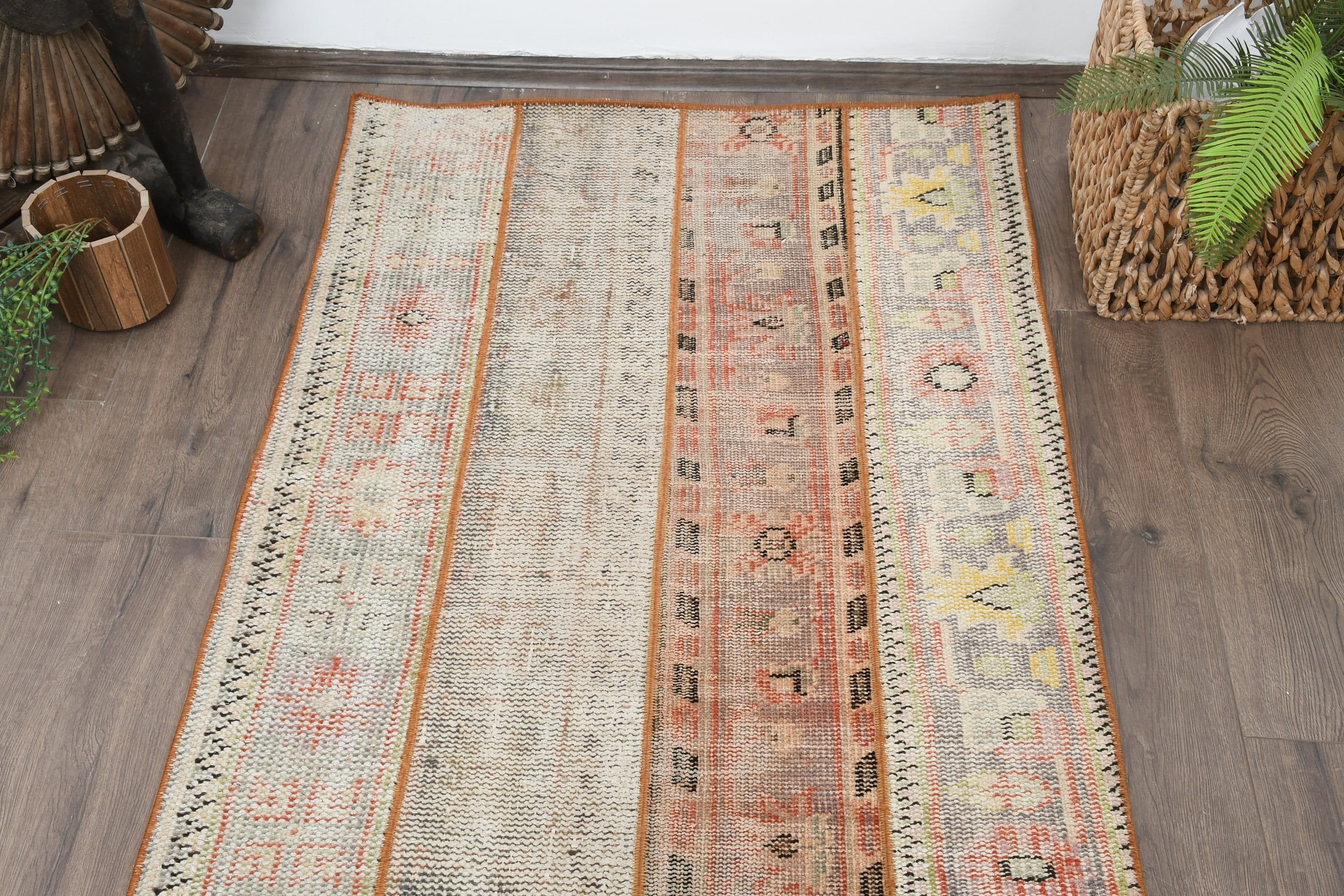 Bedroom Rugs, Vintage Rug, Beige Bedroom Rug, 2.8x8.1 ft Runner Rug, Turkish Rug, Antique Rug, Hallway Rugs, Rugs for Corridor, Ethnic Rug