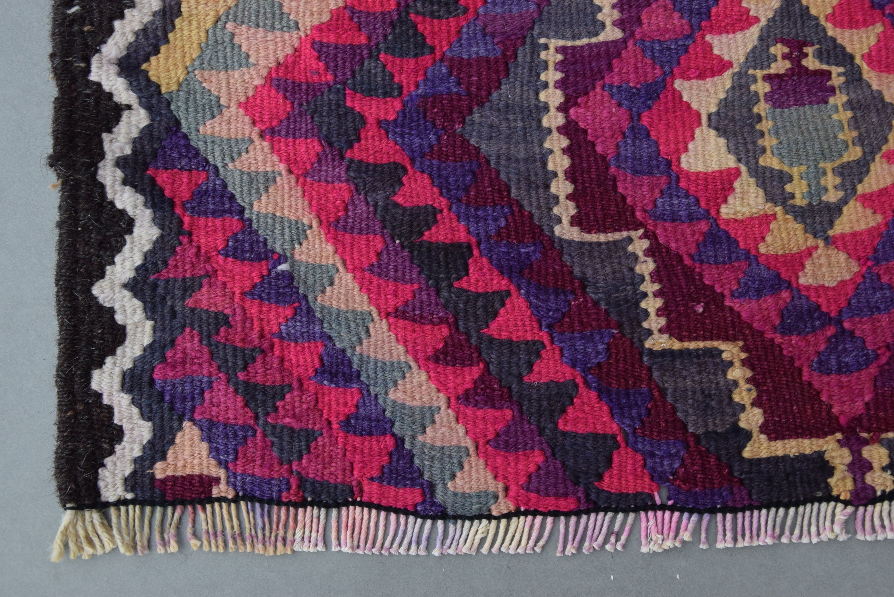 Mutfak Halıları, Kilim, Yatak Odası Halısı, Vintage Halı, Sevimli Halı, Pembe Oushak Halısı, Türk Halıları, Koridor Halıları, 3,1x12,3 ft Yolluk Halısı