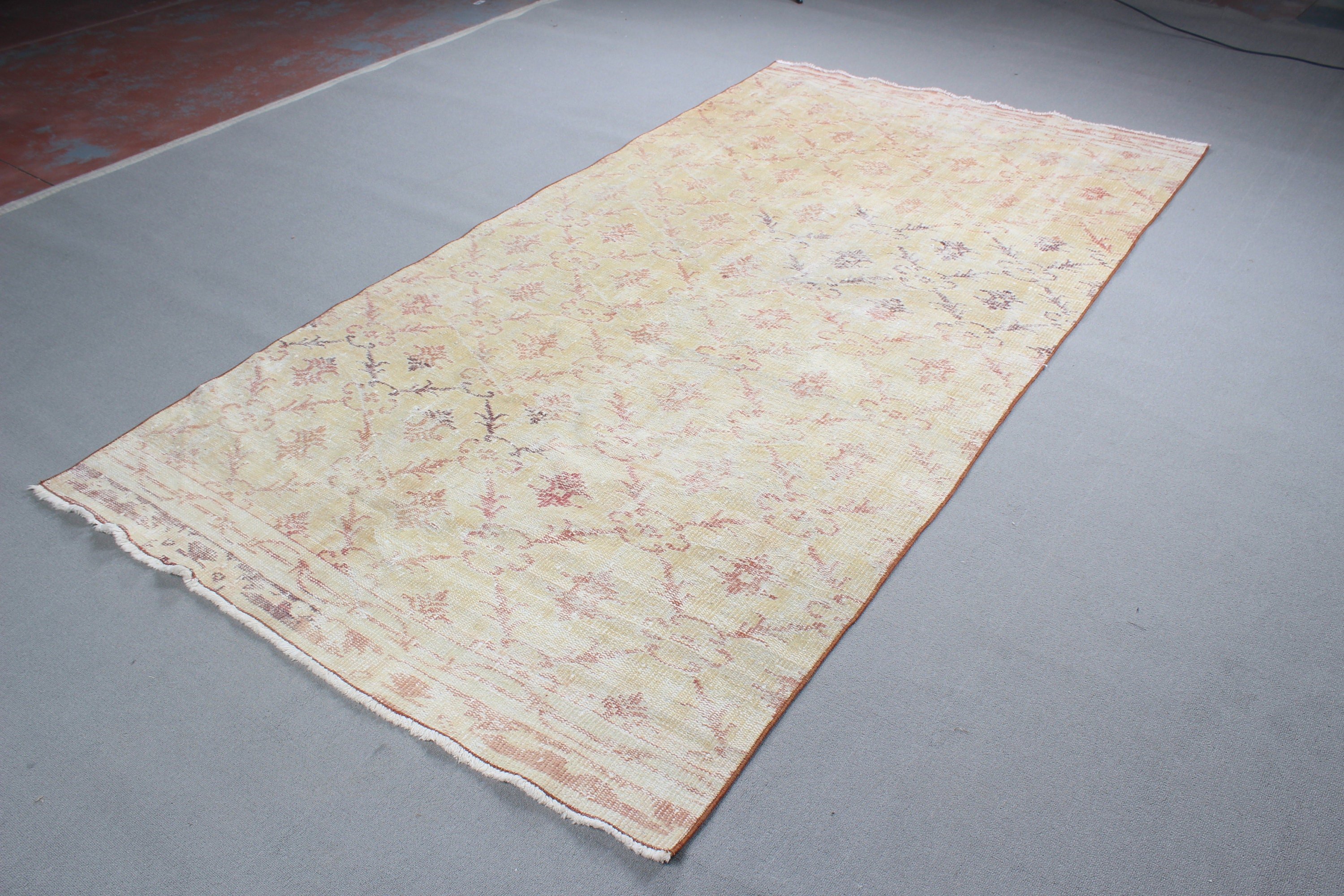 Large Boho Rugs, Turkish Rug, Vintage Rug, Luxury Rug, Beige Oushak Rug, Large Area Rug Rugs, Bedroom Rugs, Cool Rug, 4.9x9.4 ft Large Rugs