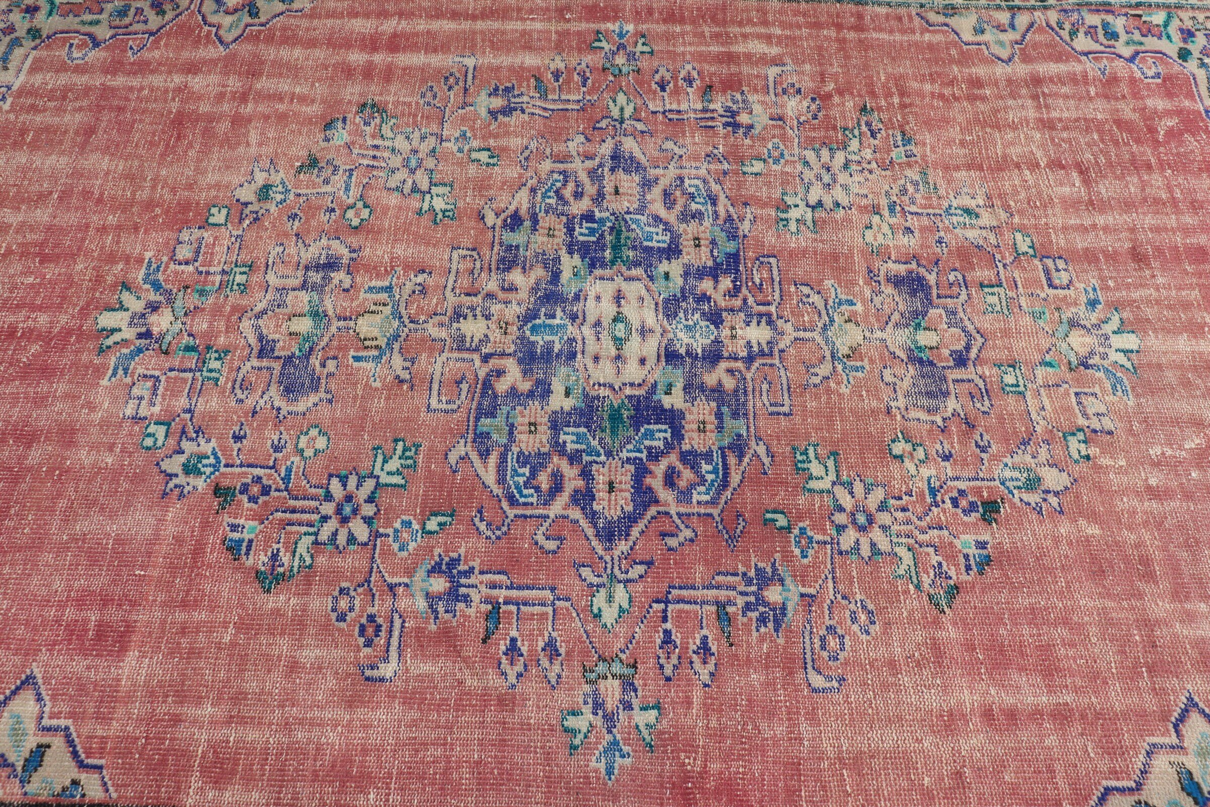 Living Room Rug, Turkish Rugs, Oriental Rug, 6.1x10.2 ft Large Rugs, Salon Rug, Ethnic Rug, Vintage Rugs, Kitchen Rug, Orange Bedroom Rugs