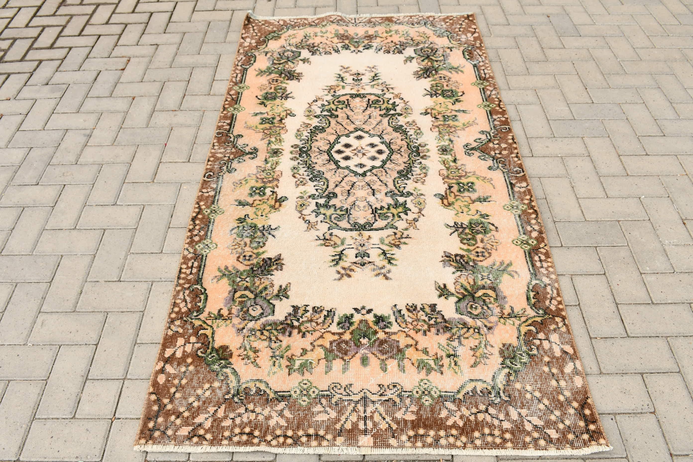 3.6x6.5 ft Accent Rug, Aztec Rug, Oushak Rugs, Beige Antique Rug, Nursery Rugs, Kitchen Rug, Vintage Rugs, Bedroom Rugs, Turkish Rug