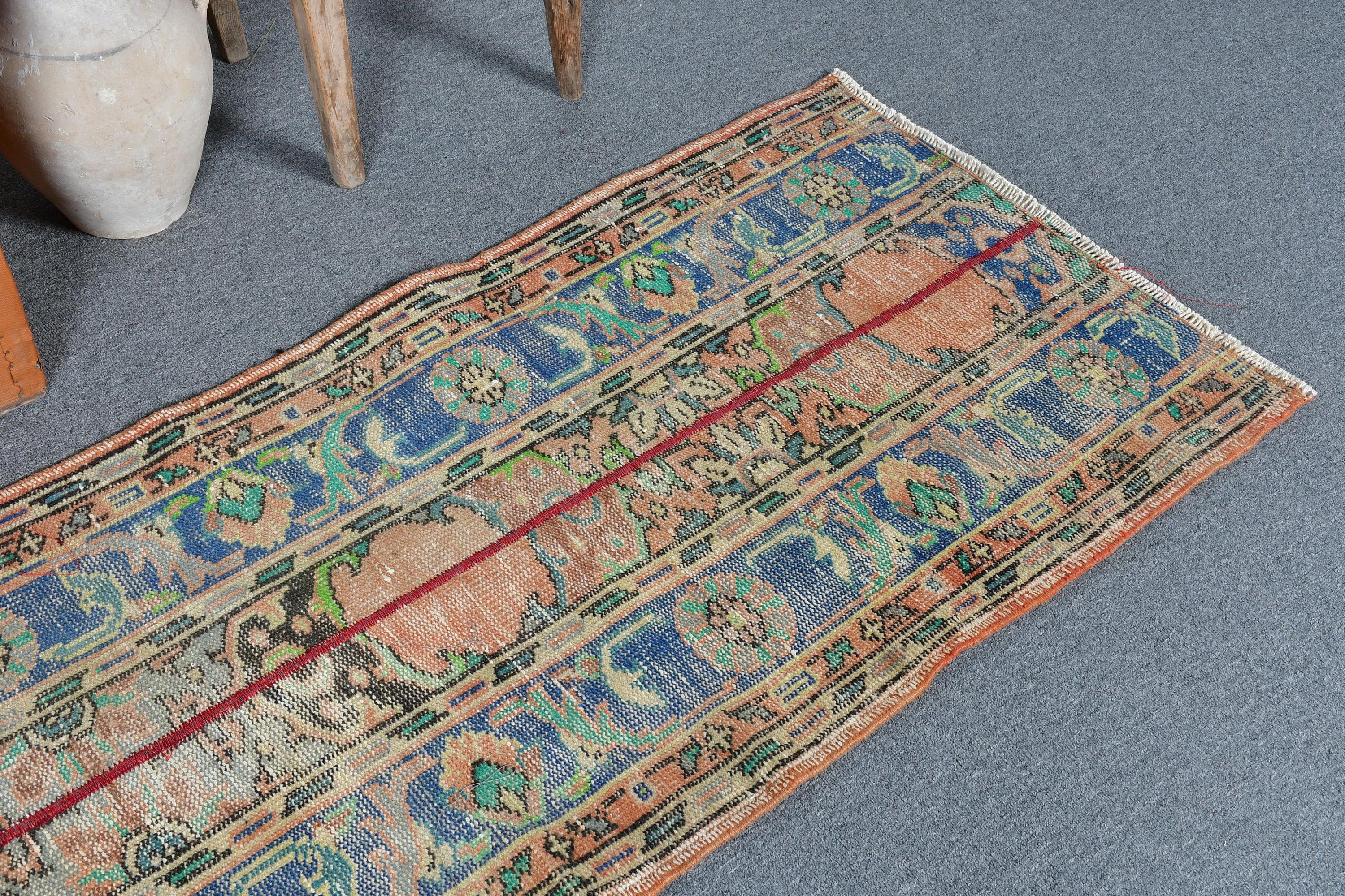 2.2x9.2 ft Runner Halı, Otantik Halı, Vintage Halılar, Koridor Halıları, Fas Halısı, Merdiven Halıları, Kahverengi Anadolu Halısı, Yer Halıları, Türk Halıları