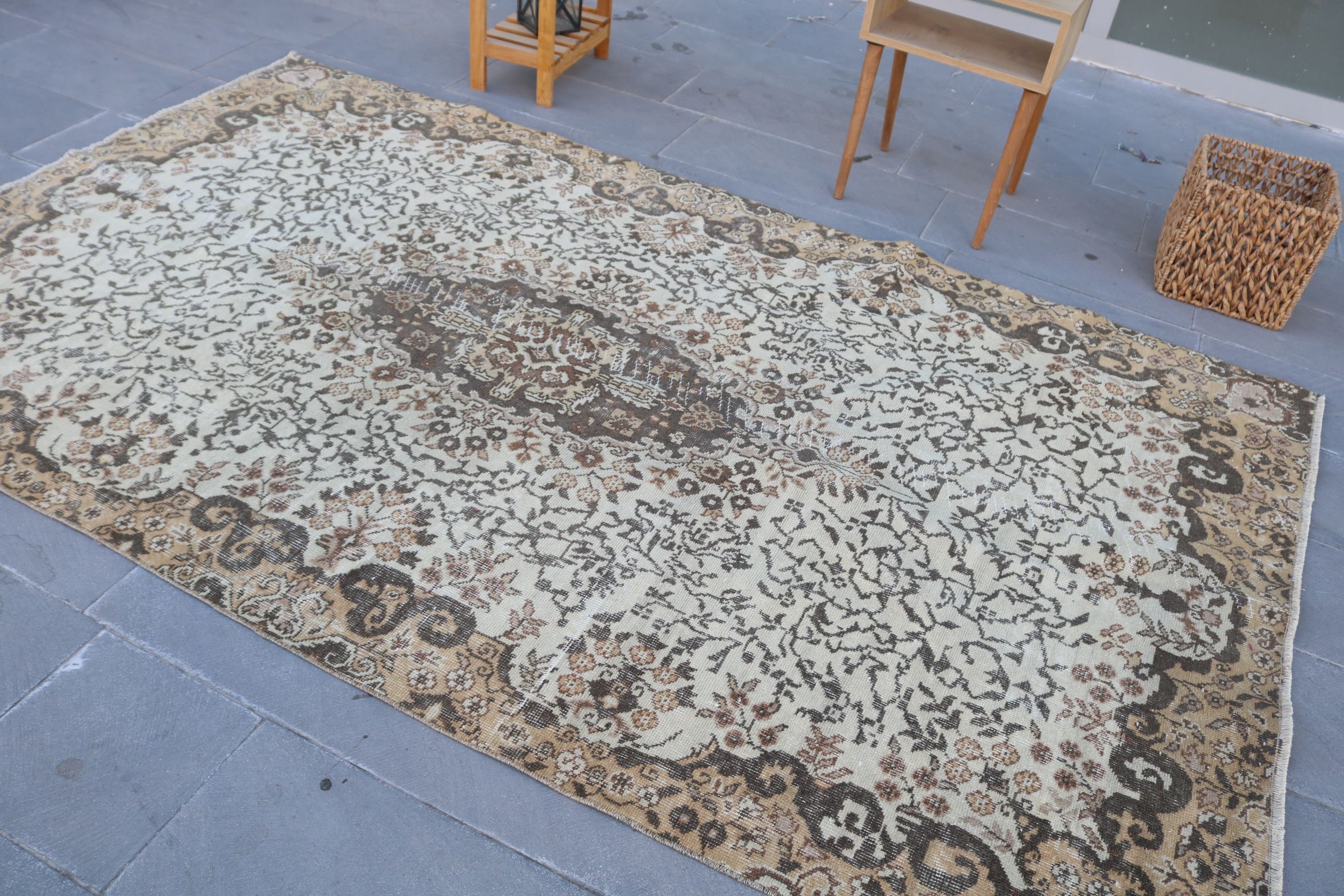 Living Room Rug, Anatolian Rugs, Salon Rug, Vintage Rugs, Turkish Rug, Rugs for Bedroom, 5.3x9 ft Large Rugs, Antique Rug, Pale Rugs