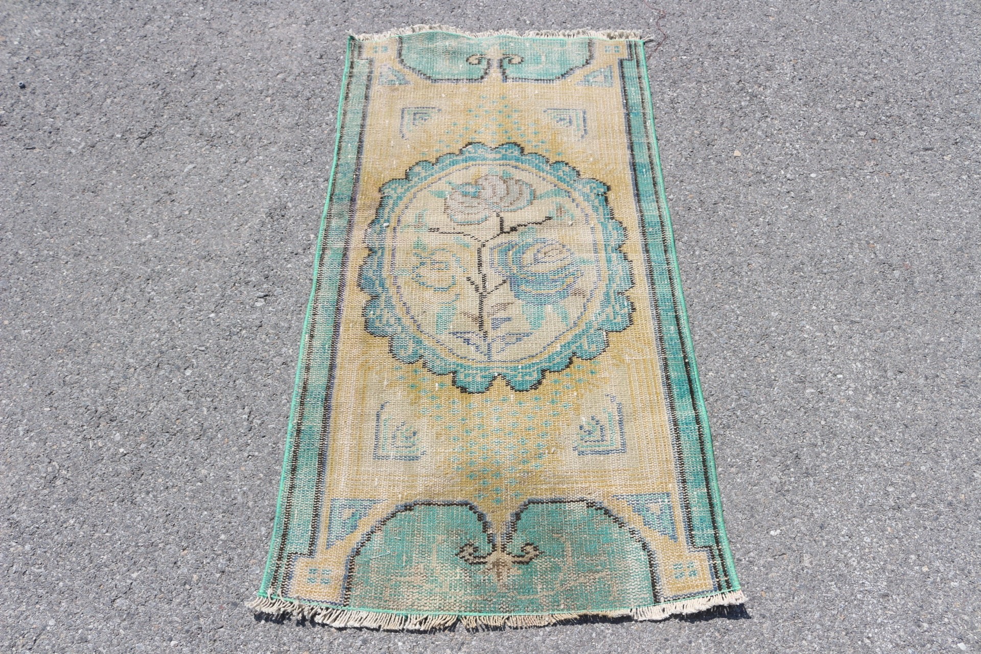 Fas Halıları, Yeşil Fas Halısı, Vintage Halılar, Türkiye Halıları, 2,3x4,3 ft Küçük Halı, Çocuk Halıları, Mutfak Halıları, Türk Halıları