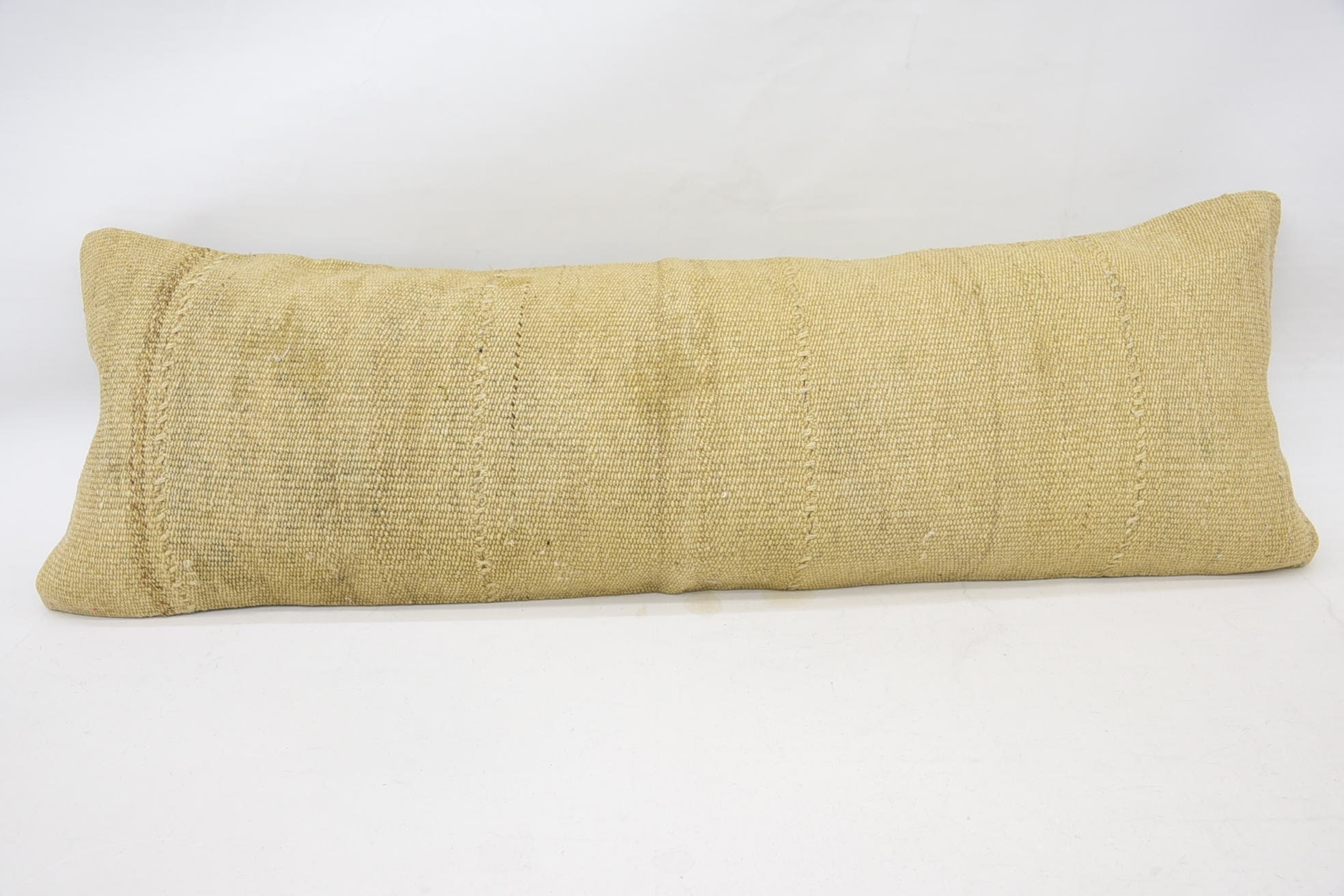 Pillow for Sofa, Vintage Kilim Pillow, Gift Pillow, Turkish Bench Pillow Cover, Floor Cushion Case, 16"x48" Beige Cushion