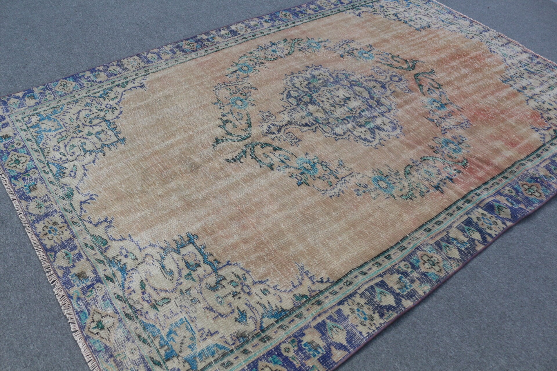 Kahverengi Yün Halılar, Vintage Halı, Salon Halıları, Antika Halı, Oturma Odası Halıları, Yatak Odası Halıları, Türk Halısı, Yer Halısı, 5.8x8.8 ft Büyük Halı