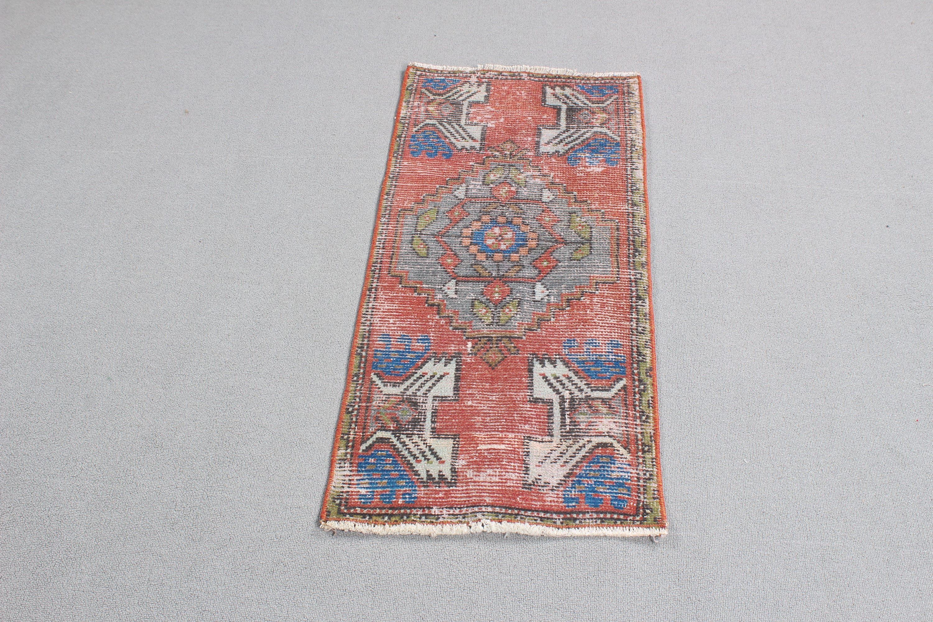 Cool Rugs, Bedroom Rug, Small Area Rug, Luxury Rug, Vintage Rug, Red  1.5x3.2 ft Small Rug, Small Vintage Rug, Turkish Rug