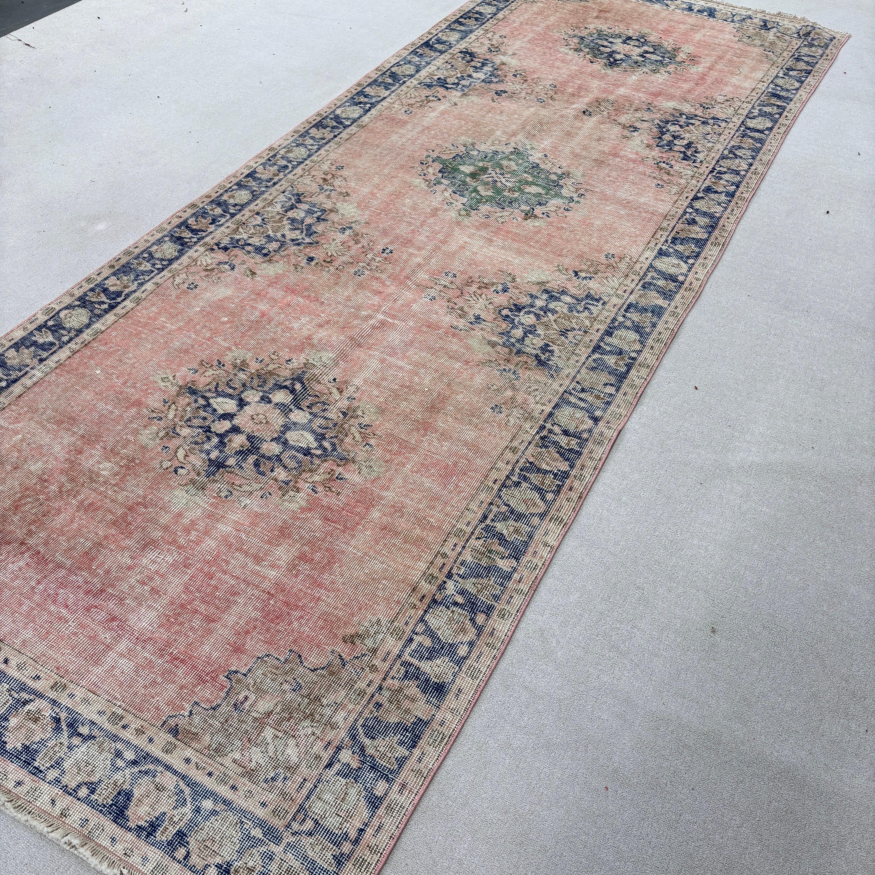 Handmade Rug, Oriental Rugs, Modern Rugs, Pink Home Decor Rug, Vintage Rug, Turkish Rugs, 4.8x12.5 ft Runner Rugs, Beni Ourain Runner Rug