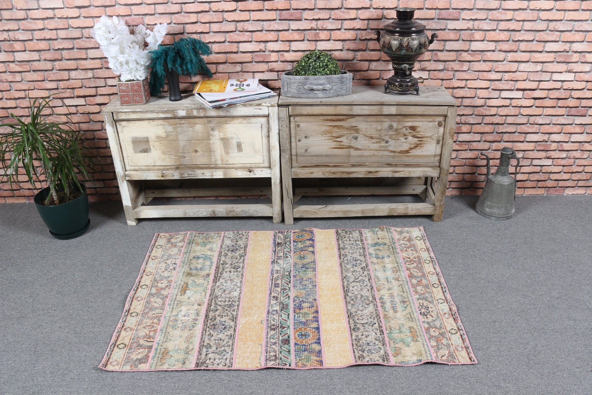 2.8x4.3 ft Small Rugs, Nursery Rug, Beige Anatolian Rugs, Bedroom Rug, Vintage Rugs, Turkish Rug, Designer Rugs, Door Mat Rugs, Kitchen Rug