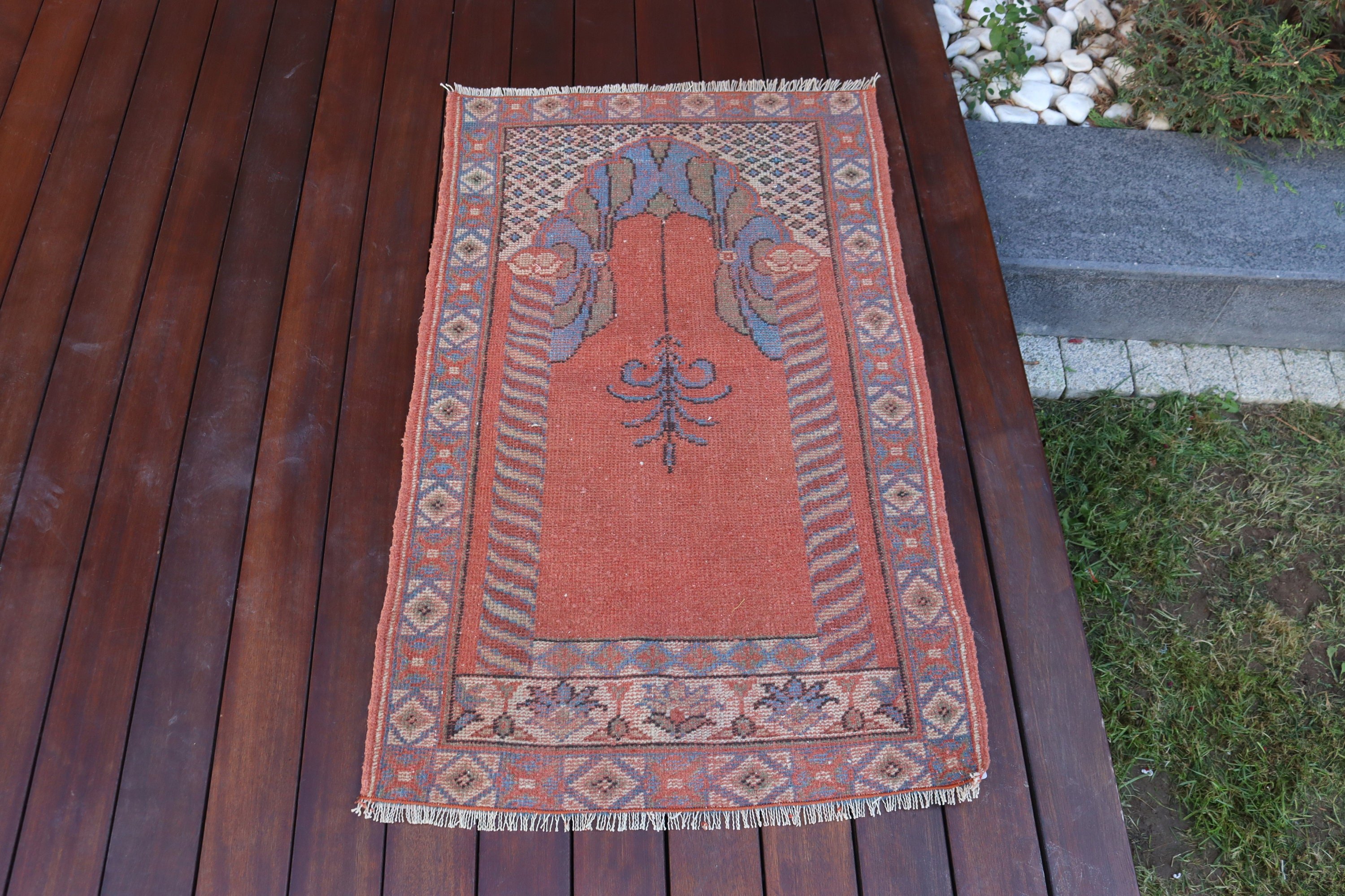 Türk Halısı, Vintage Halılar, Turuncu Geometrik Halılar, Yatak Odası Halısı, Küçük Vintage Halılar, Nötr Halılar, Mutfak Halısı, 2x3,3 ft Küçük Halılar