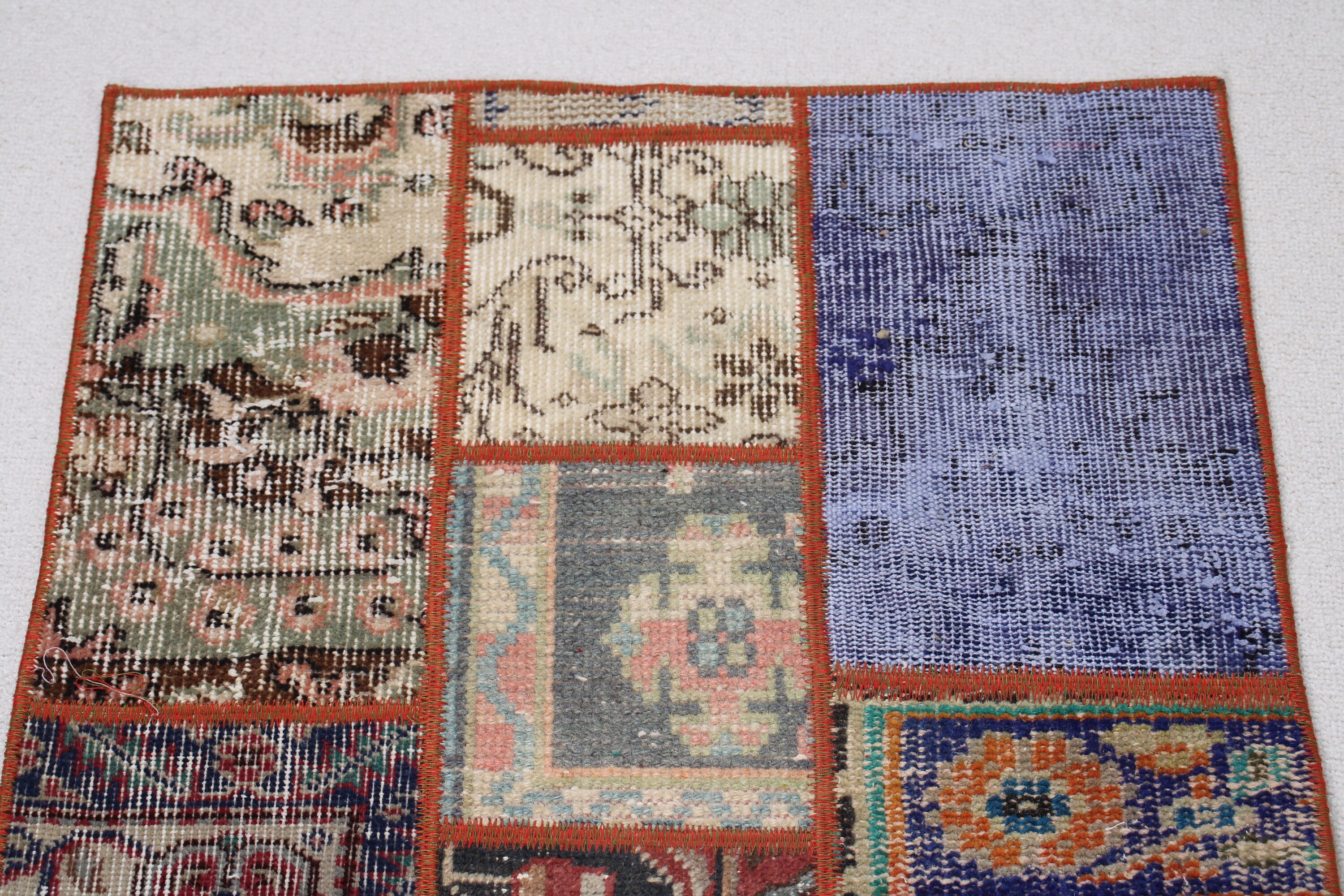 Vintage Rug, Rugs for Entry, Oriental Rug, Turkish Rug, Floor Rug, Entry Rug, Blue Home Decor Rugs, Car Mat Rug, 2x4.1 ft Small Rug