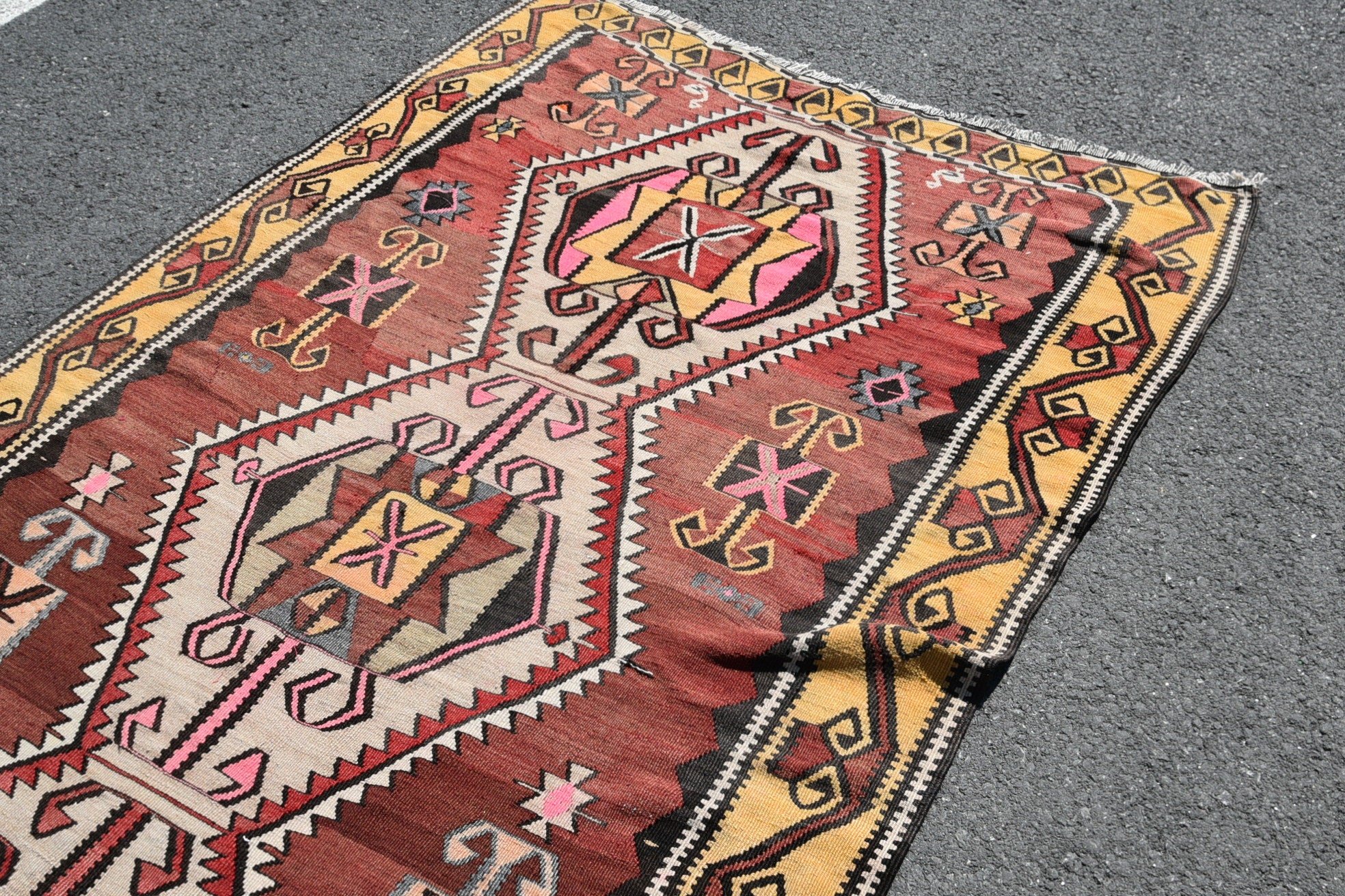 Oryantal Halılar, Vintage Halı, Kilim, 5.2x14.1 ft Yolluk Halıları, Koridor Halısı, Bohem Halısı, Havalı Halılar, Türk Halısı, Koridor Halıları, Kabile Halısı