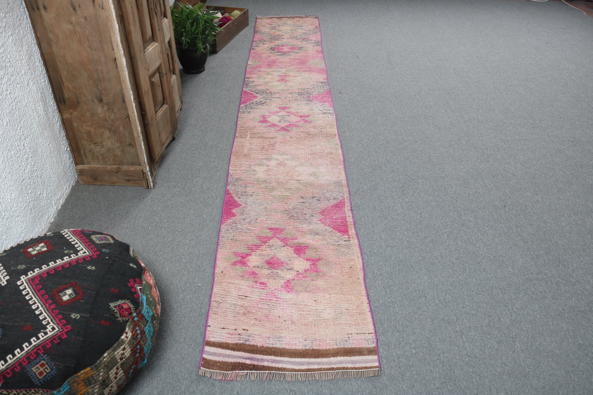 Antika Halılar, Turuncu Boho Halılar, Merdiven Halısı, Koridor Halısı, 1.9x12 ft Runner Halıları, Bildiri Halısı, Vintage Halılar, Runner Halıları, Türk Halıları