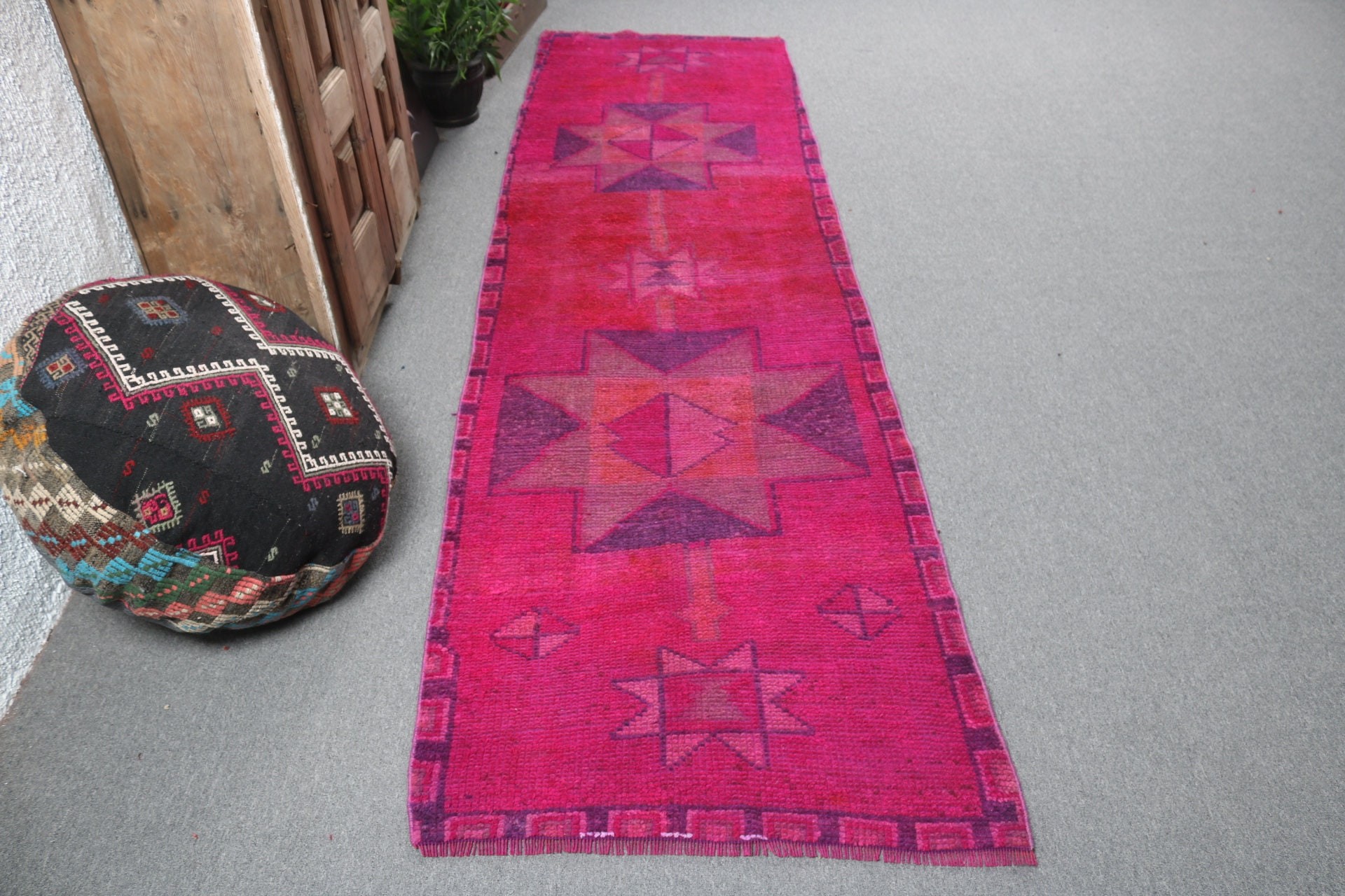 Tribal Rugs, Pink Bedroom Rug, Stair Rug, Vintage Rugs, Rugs for Corridor, 2.8x10.1 ft Runner Rug, Wool Rugs, Anatolian Rug, Turkish Rug