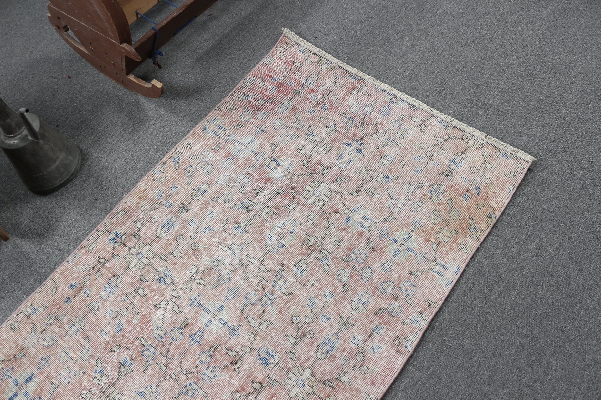 Nursery Rug, 3x5.8 ft Accent Rug, Boho Rug, Rugs for Nursery, Entry Rugs, Antique Rug, Turkish Rugs, Vintage Rug, Pink Wool Rug, Wool Rug