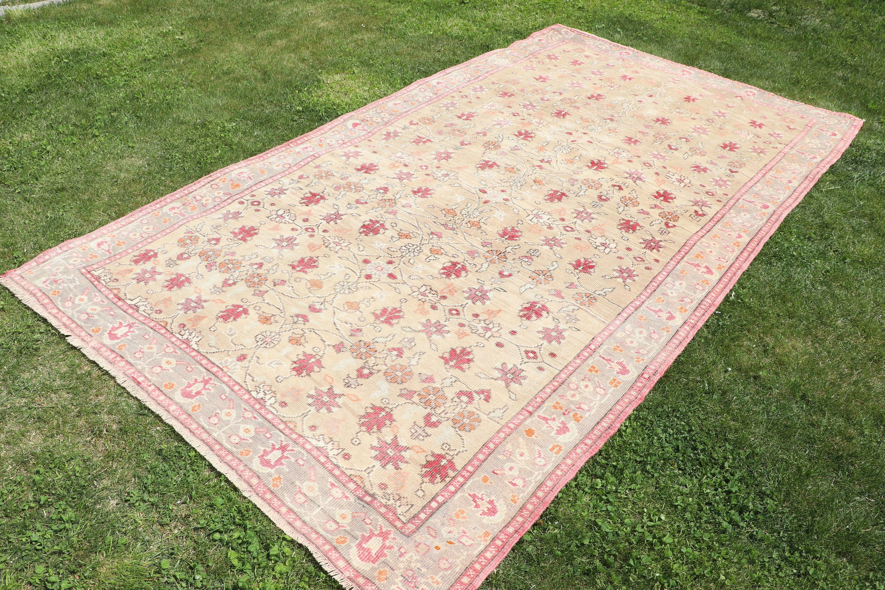 El Dokuma Halılar, Türk Halıları, Bej Lüks Halılar, 5.2x9.5 ft Büyük Halı, Vintage Halı, Yatak Odası Halıları, Boho Halıları, Yemek Odası Halıları