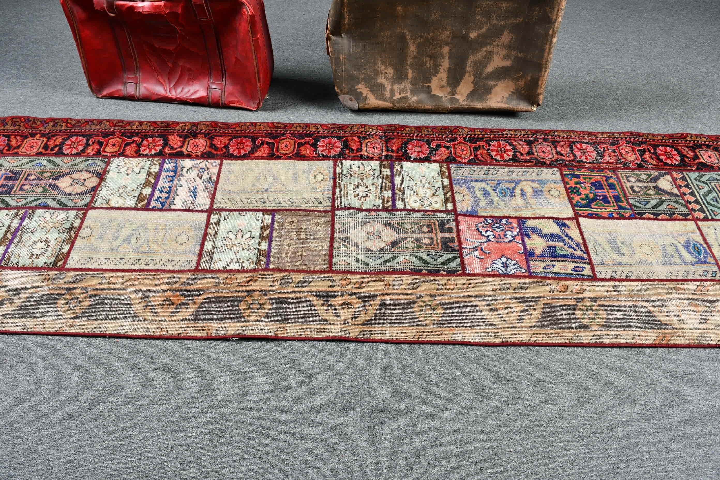 Vintage Rug, Brown Kitchen Rugs, Rugs for Runner, Corridor Rug, Turkish Rug, Old Rug, Antique Rug, 2.8x9.5 ft Runner Rugs, Moroccan Rugs