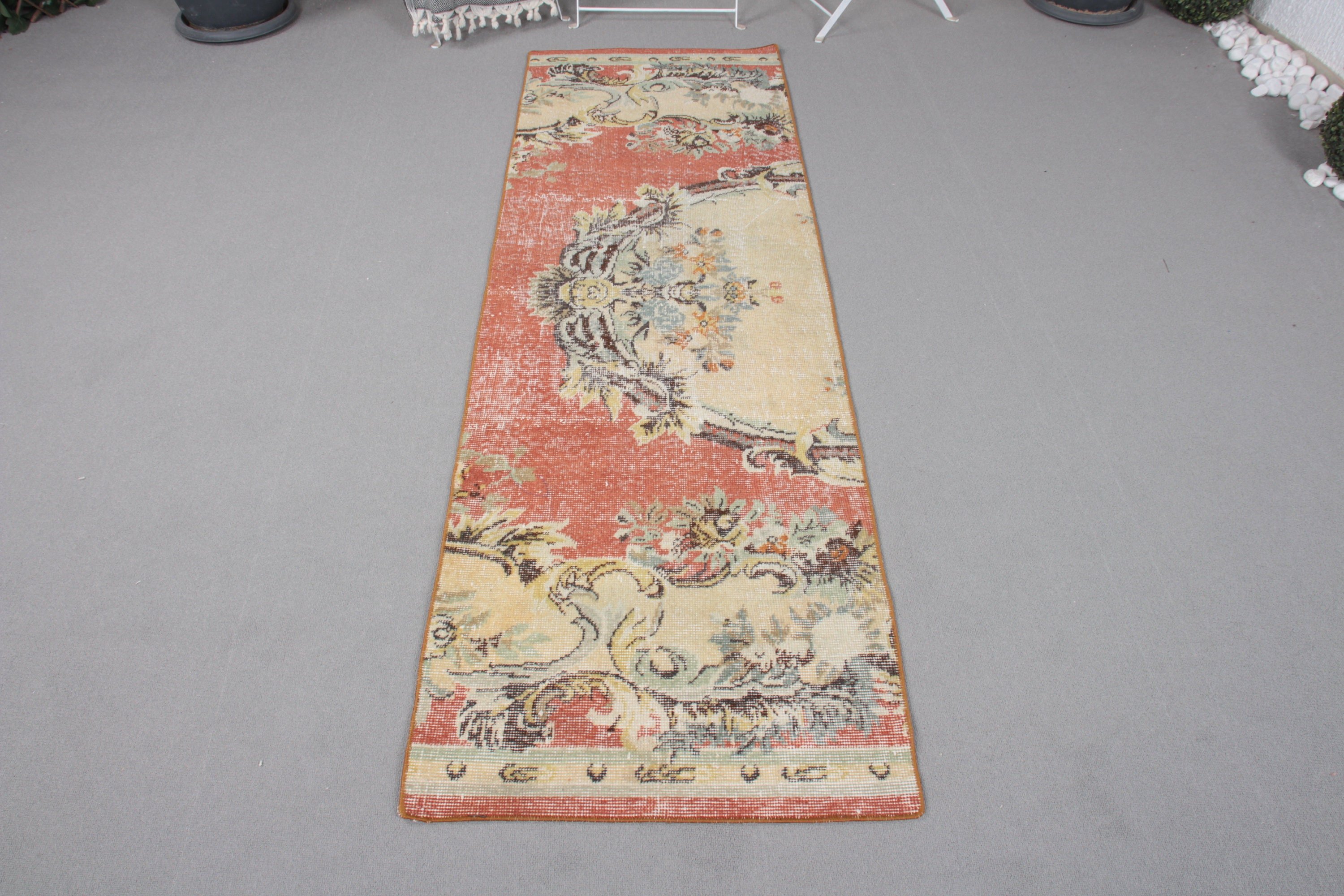 Sessiz Halı, Vintage Halılar, Mutfak Halısı, 2.1x6.9 ft Runner Halısı, Runner Halıları, Koridor Halıları, Yün Halı, Sarı Yün Halılar, Türk Halısı