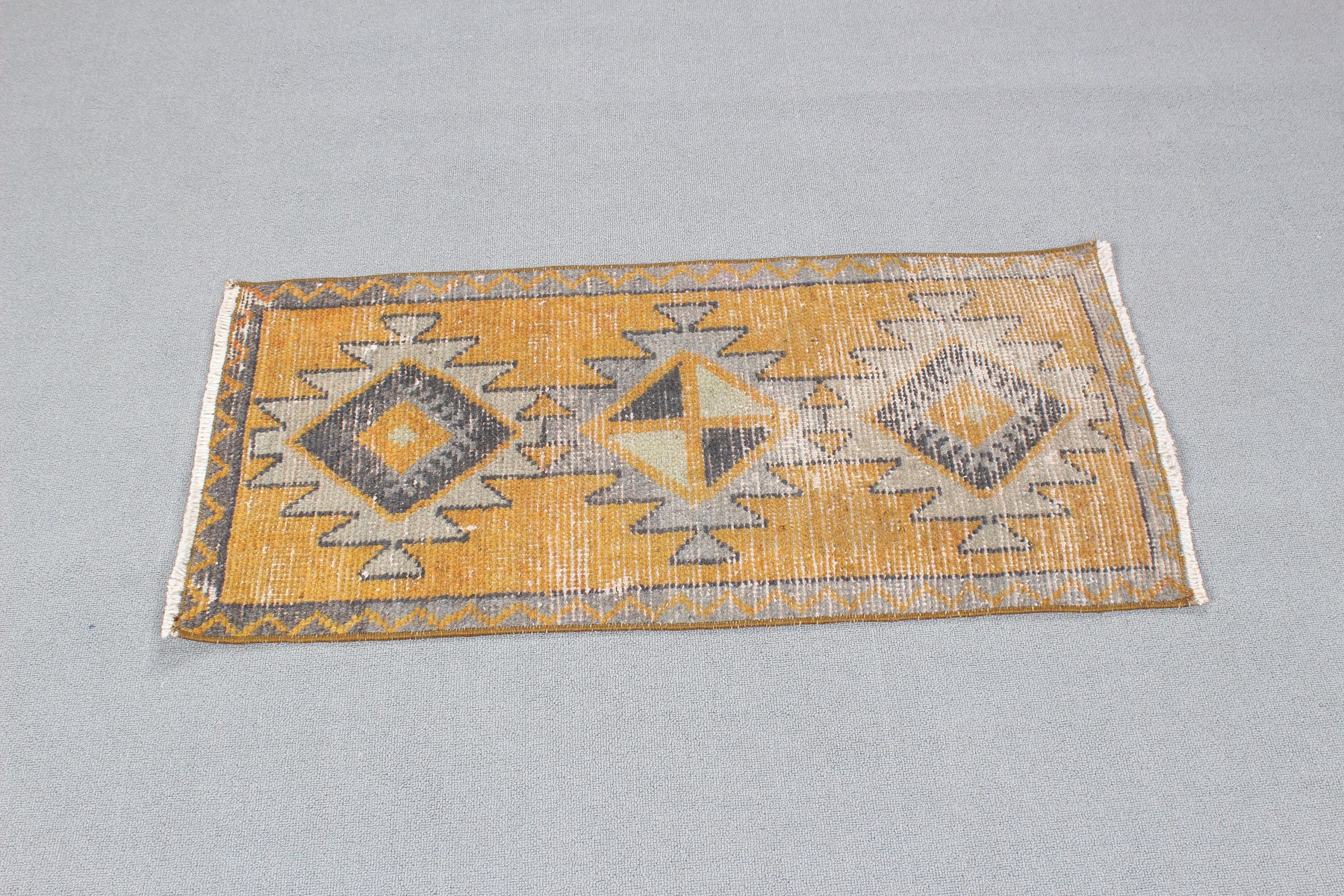 Turkish Rug, Vintage Rug, Bronze Handwoven Rugs, Wall Hanging Rugs, 1.6x3.2 ft Small Rug, Small Area Rugs, Oriental Rug, Anatolian Rugs