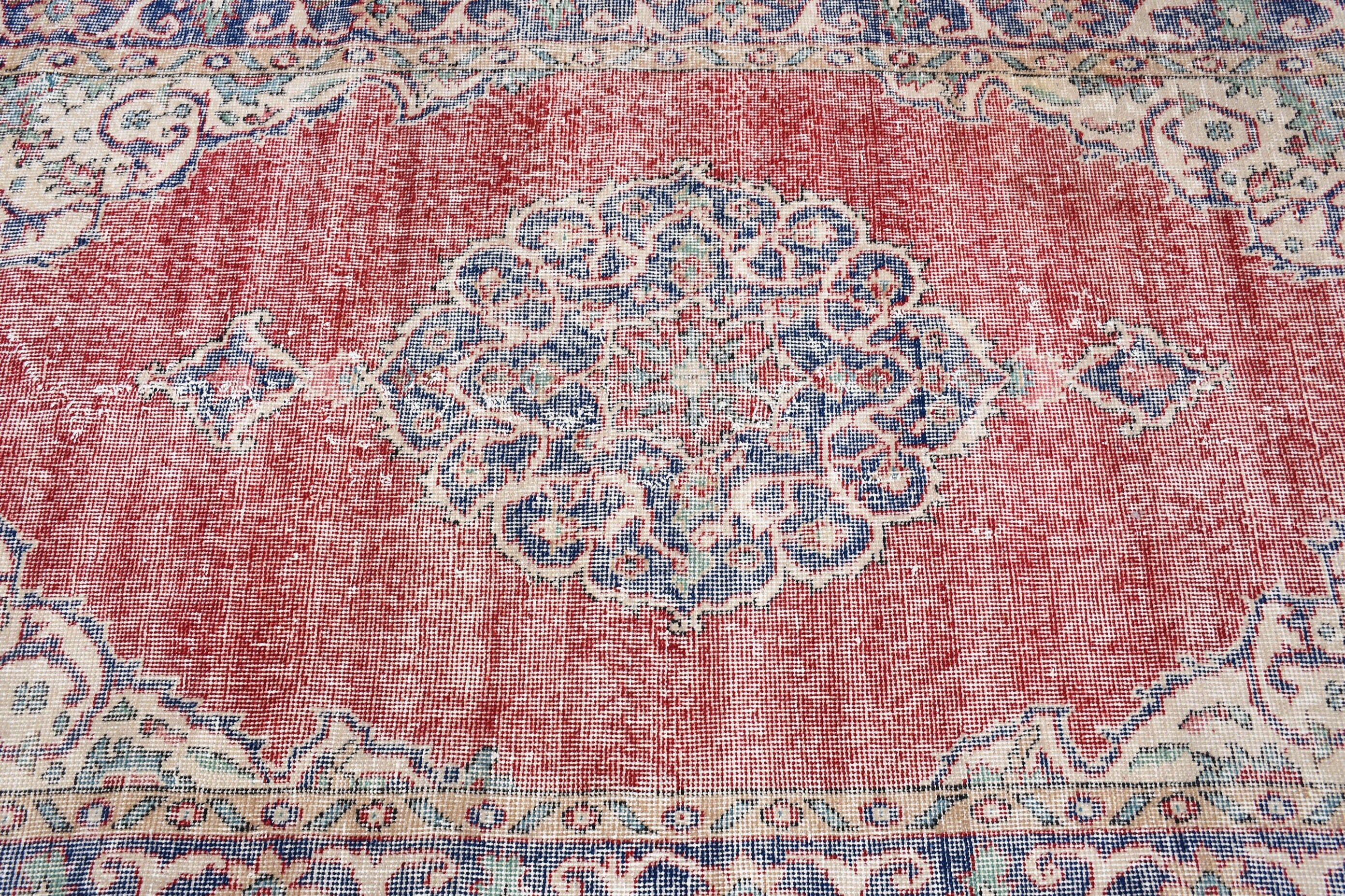 Estetik Halı, Çocuk Halıları, Vintage Halı, Mutfak Halısı, Mutfak Halıları, Kırmızı Oushak Halı, Yer Halıları, Türk Halısı, 3,7x6,3 ft Accent Halılar