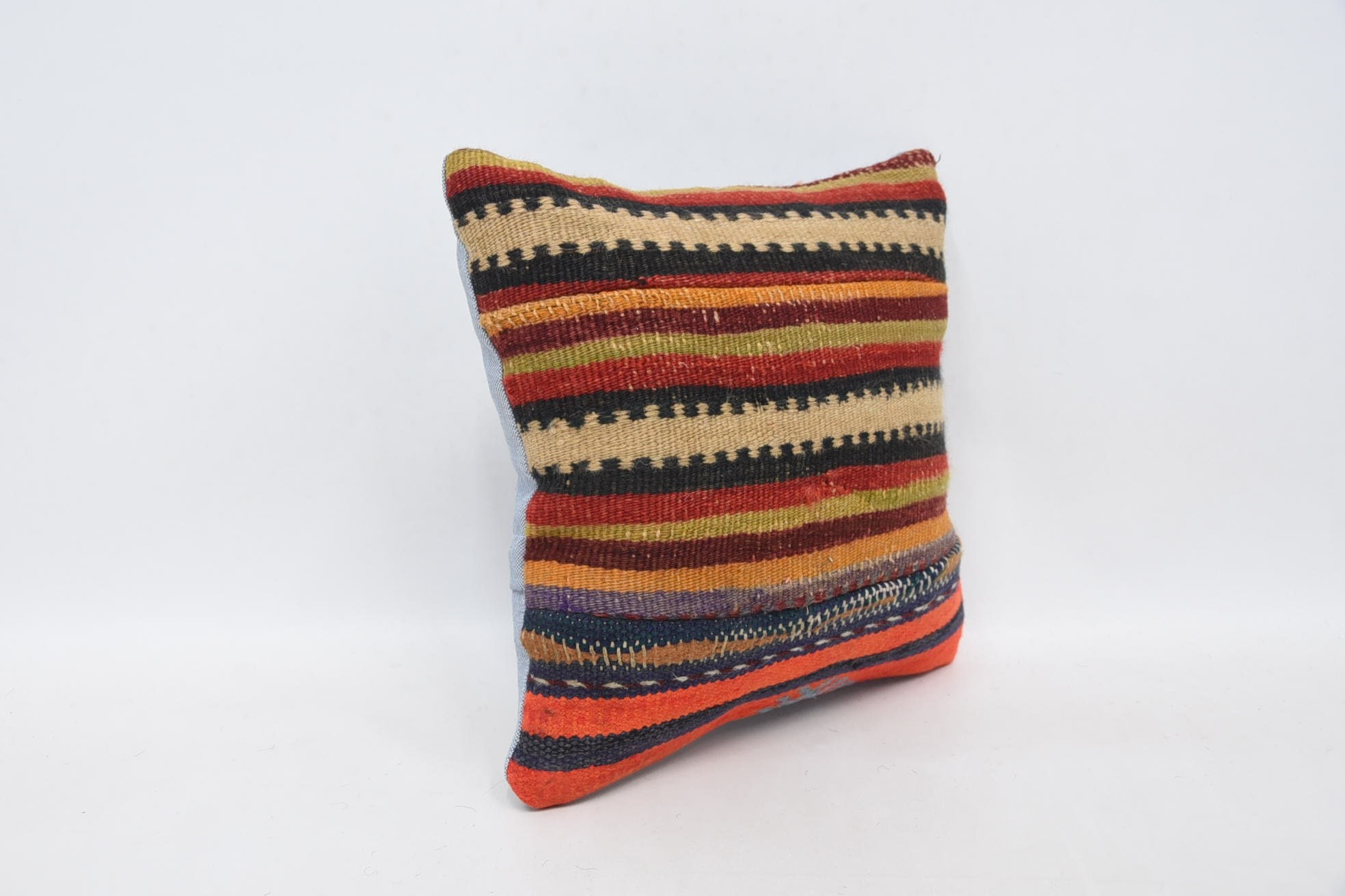 Dış Mekan Kırlent Kılıfı, Kilim Minder Sham, Boho Yastık Sham Kılıfı, 12"x12" Kırmızı Yastık, Tığ Desenli Yastık Kılıfı, Türk Yastığı