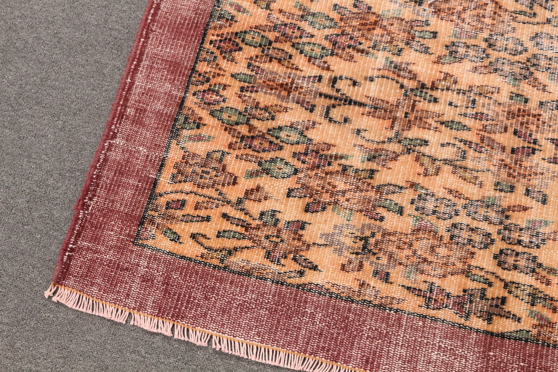 Anatolian Rug, Vintage Rug, Orange Wool Rugs, Turkey Rug, Living Room Rug, 5.2x7.9 ft Large Rugs, Salon Rugs, Oriental Rug, Turkish Rug
