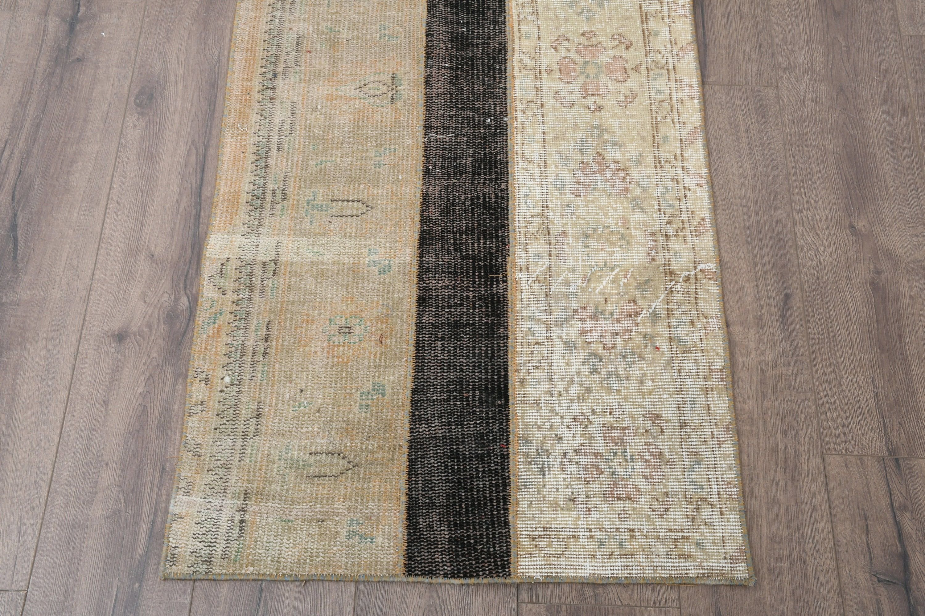 Bej Yün Halılar, Banyo Halısı, Araba Paspas Halıları, Kapı Paspas Halıları, Türk Halıları, 2.3x5.7 ft Küçük Halı, Yer Halıları, Vintage Halı, Anadolu Halısı