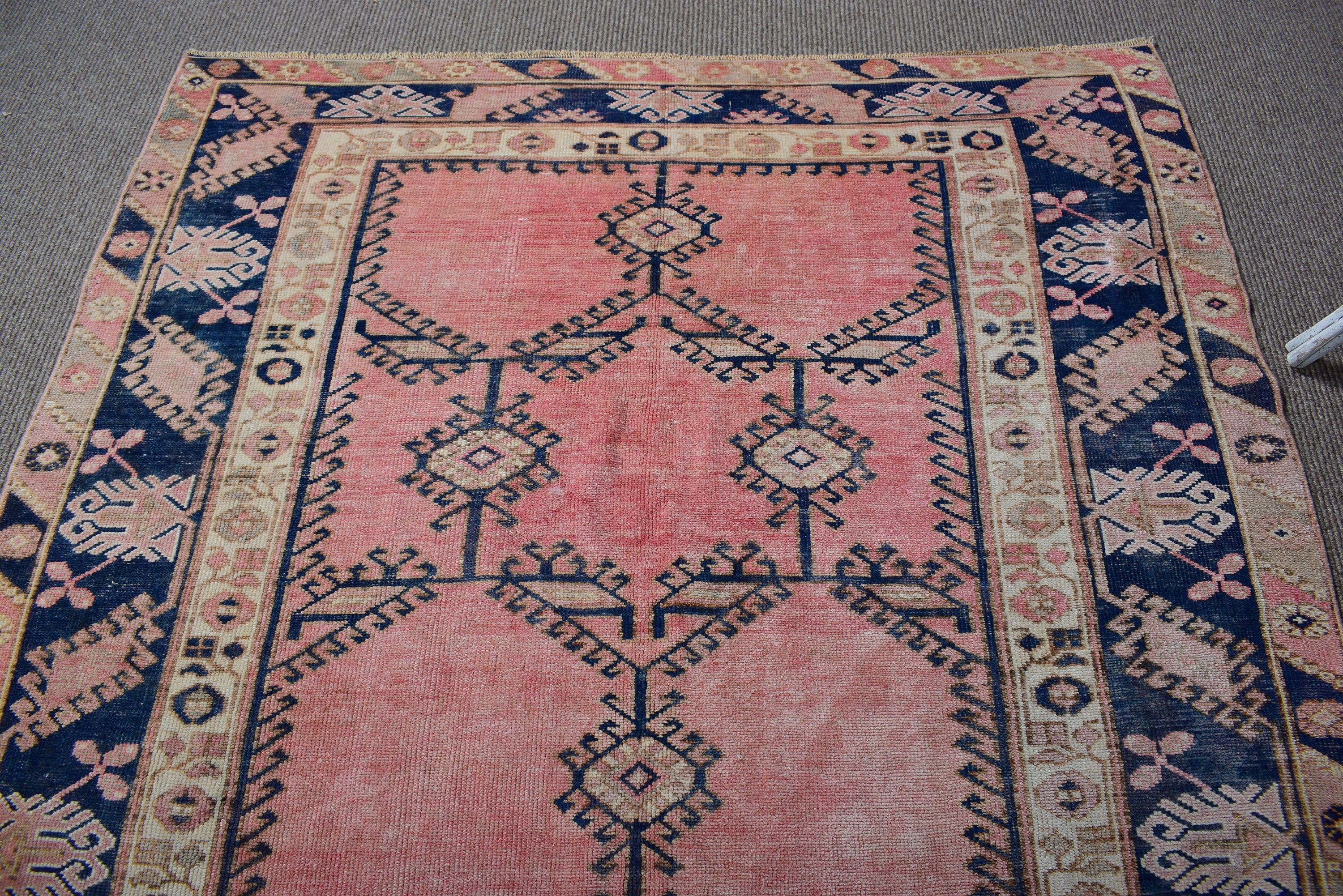 Home Decor Rug, Large Vintage Rugs, Pink Bedroom Rugs, Large Oushak Rug, Vintage Rugs, Neutral Rug, 5.2x9.9 ft Large Rugs, Turkish Rugs