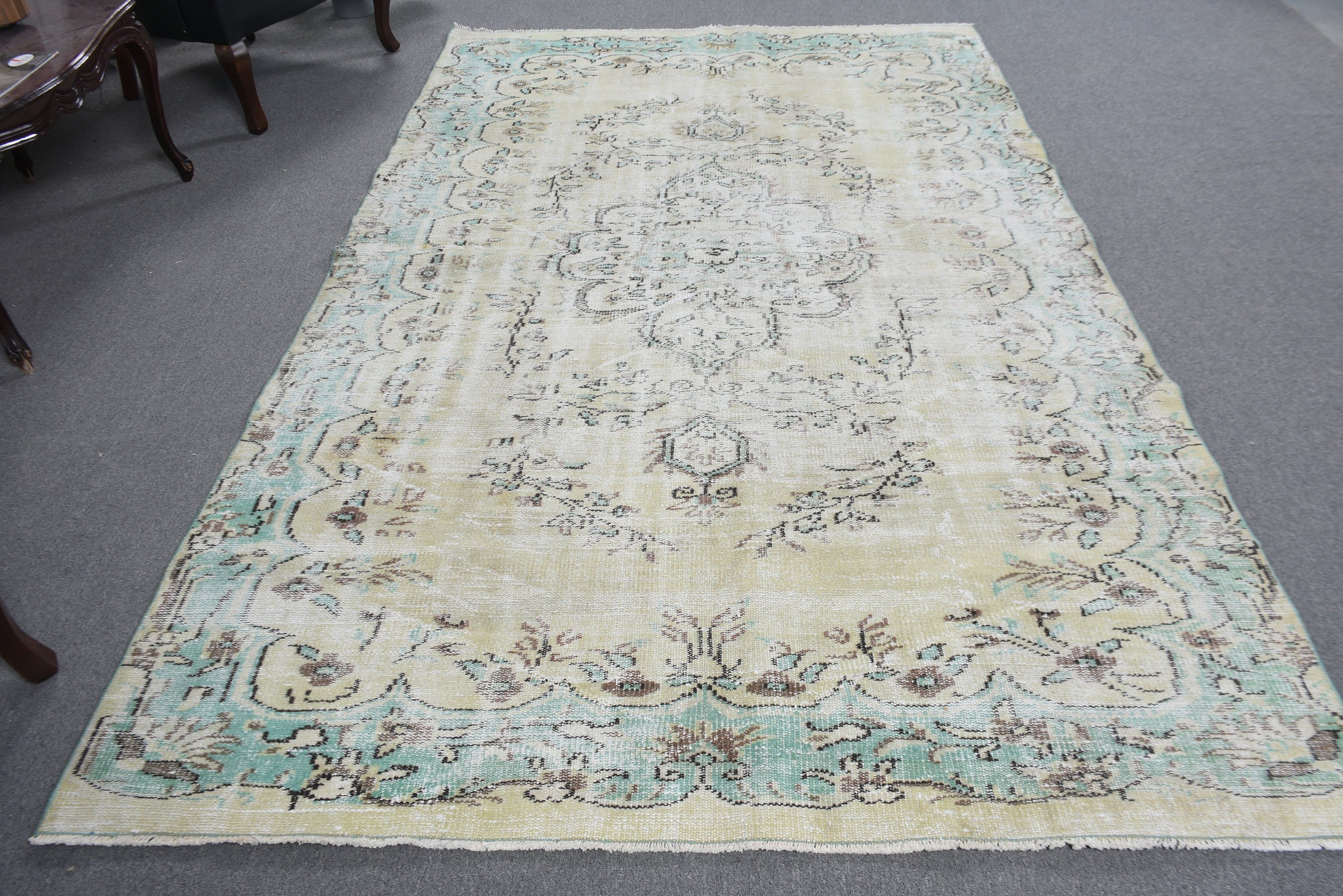 Türk Halısı, Oushak Halıları, Vintage Halı, Etnik Halı, Salon Halıları, Yün Halıları, Yatak Odası Halıları, 5.8x9.5 ft Büyük Halılar, Bej Ev Dekorasyonu Halıları