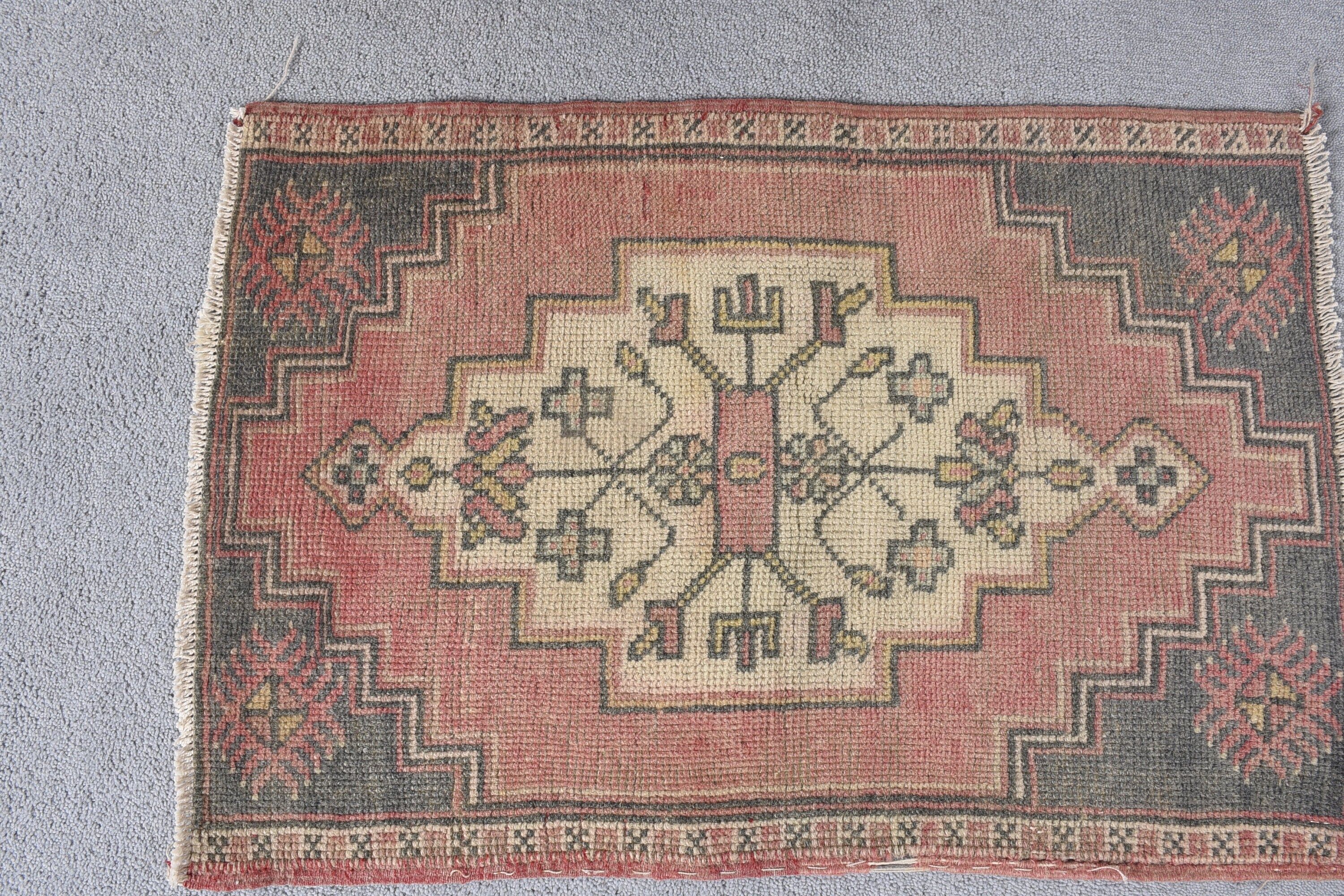 Red Antique Rug, Vintage Rug, Kitchen Rugs, Rugs for Bath, Wall Hanging Rug, Turkish Rug, Nursery Rugs, 1.7x2.5 ft Small Rug