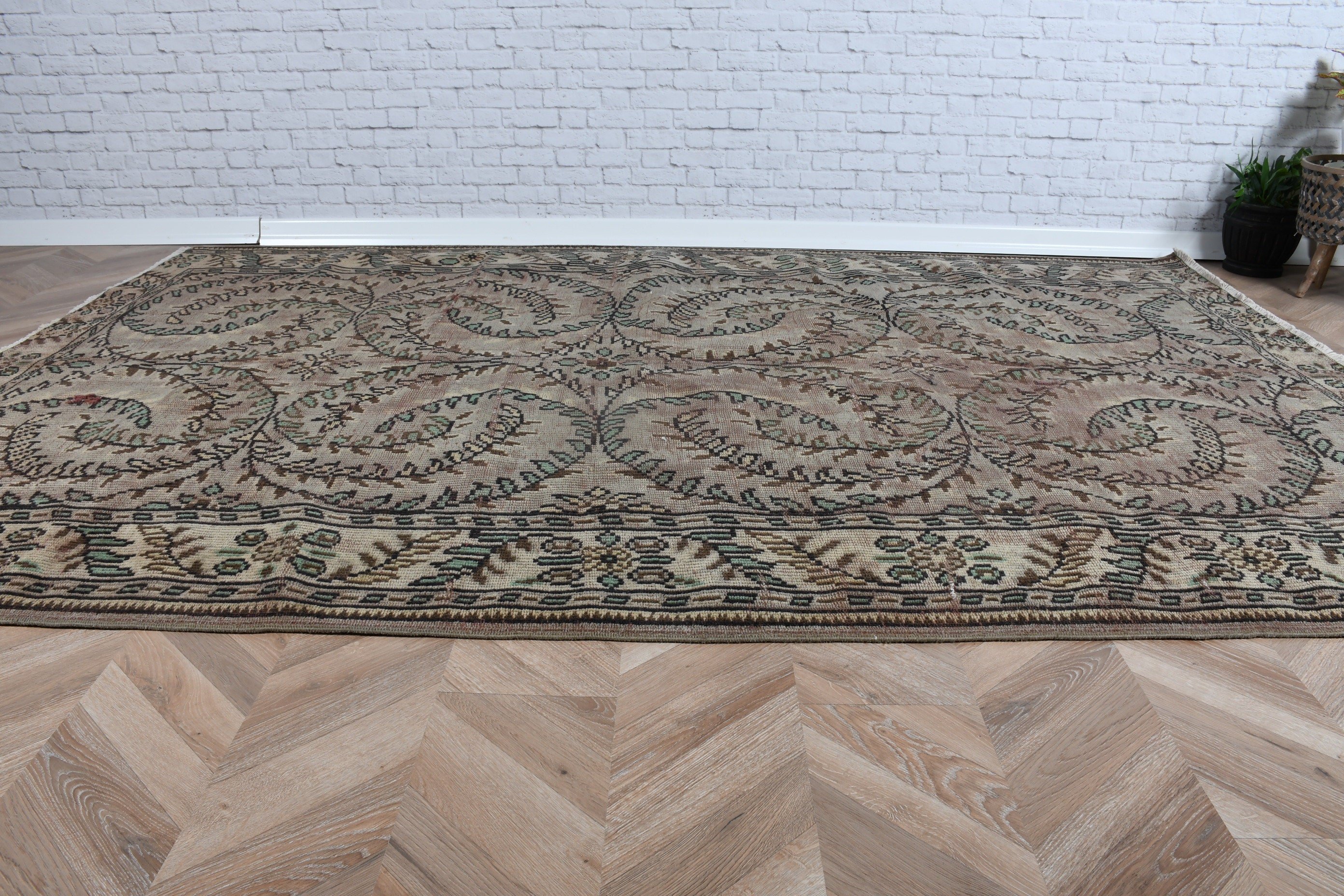 Bronze  6.1x9.1 ft Large Rugs, Turkish Rugs, Vintage Rugs, Moroccan Rug, Large Vintage Rug, Handwoven Rugs, Bedroom Rug