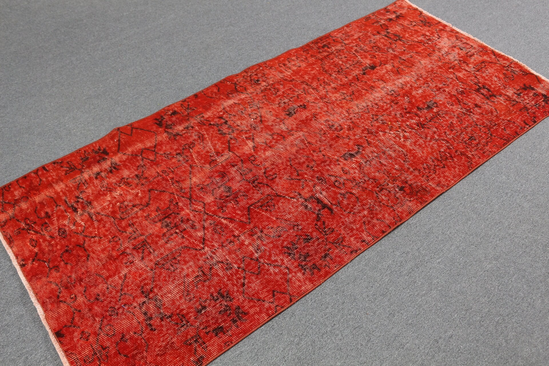 Turkish Rugs, Kitchen Rug, 3x6.5 ft Accent Rug, Home Decor Rug, Vintage Rugs, Wool Rug, Red Cool Rug, Rugs for Kitchen, Nursery Rug