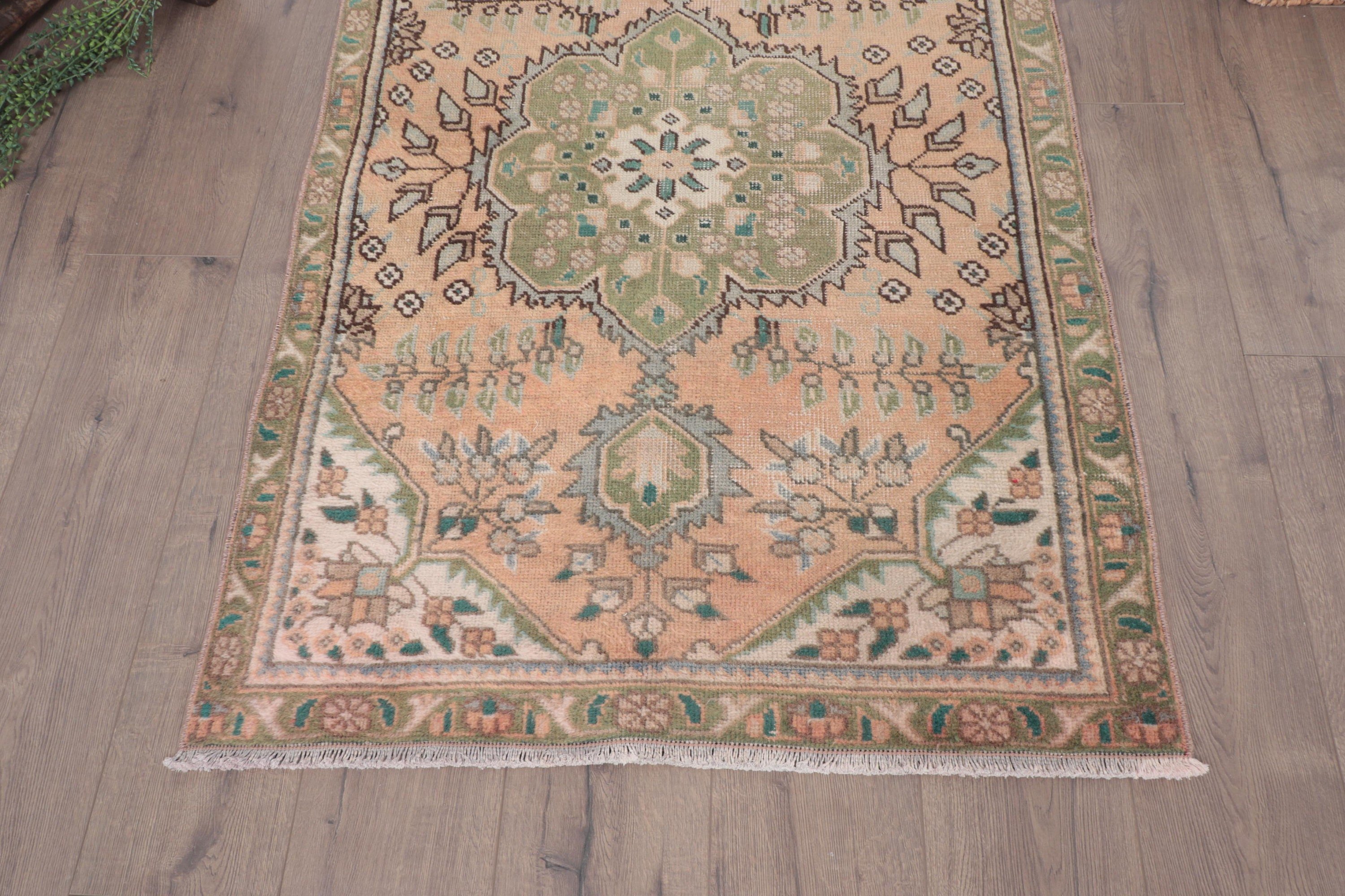 El Dokuma Halı, Vintage Halılar, Turuncu Geometrik Halı, 3.1x4.8 ft Küçük Halı, Yatak Odası Halıları, Yatak Odası Halıları, Türk Halısı, Küçük Boho Halısı