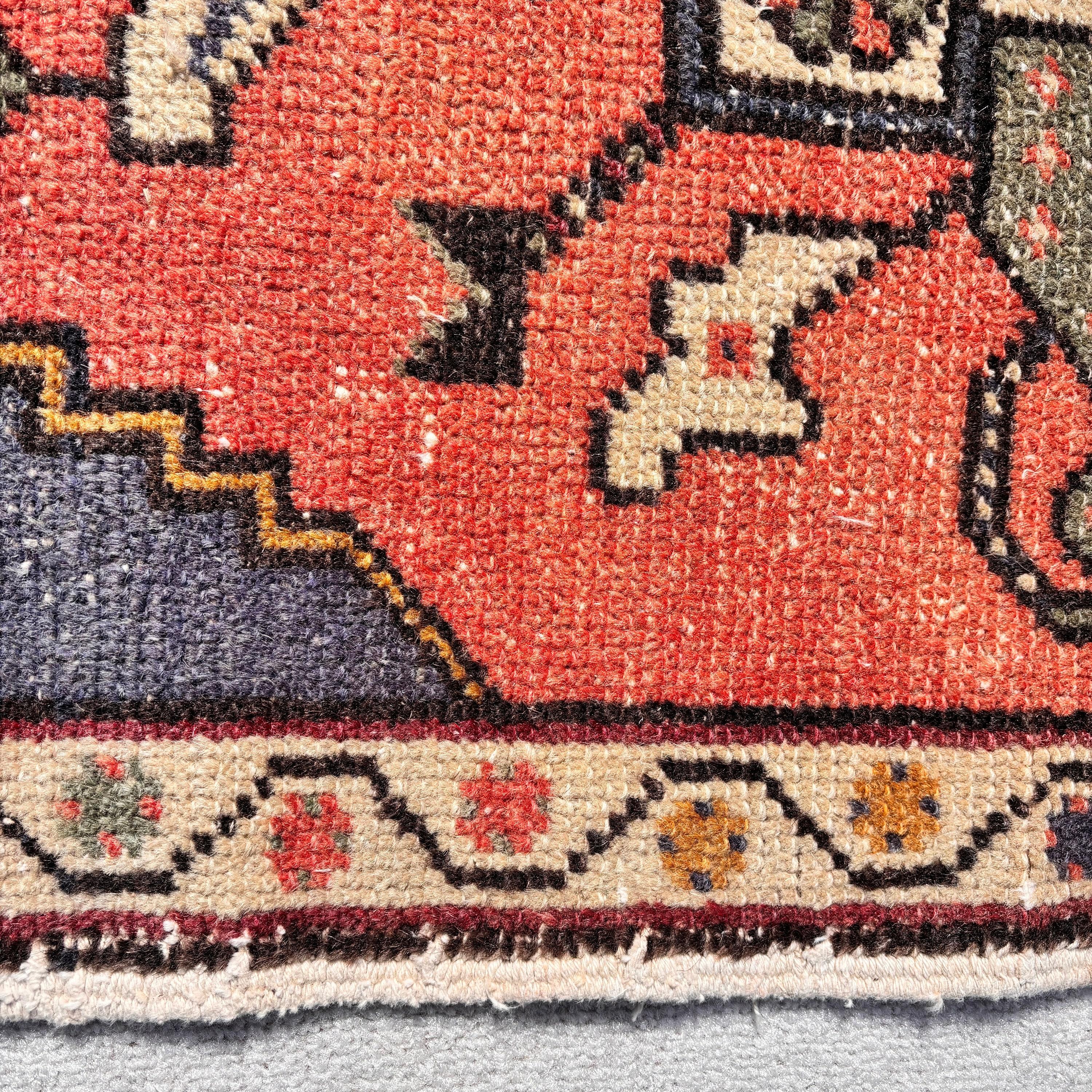 Wall Hanging Rug, Turkish Rugs, Cool Rugs, Red Boho Rug, 1.6x3.5 ft Small Rug, Vintage Rugs, Kitchen Rugs, Rugs for Car Mat, Bathroom Rugs