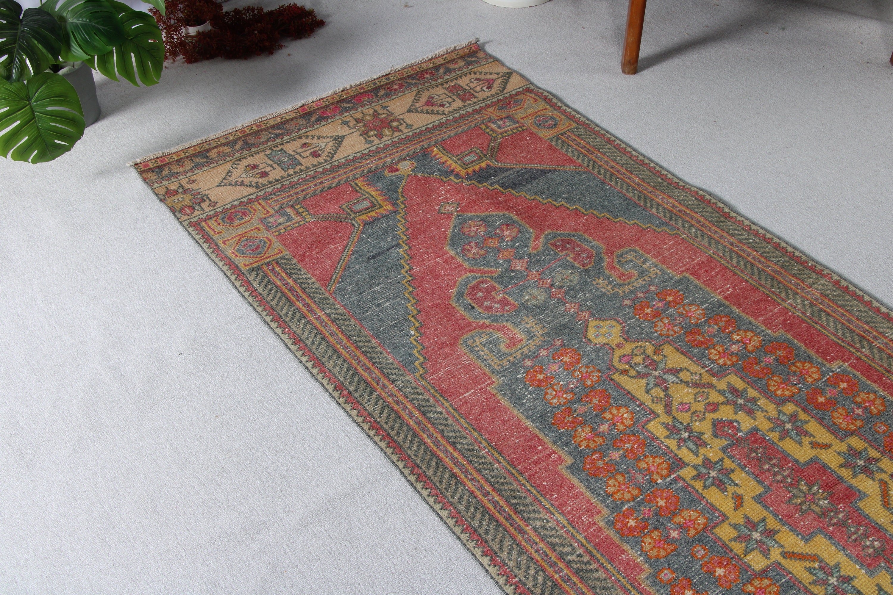 Lüks Halılar, Vintage Halılar, Aztek Halısı, Kırmızı Oryantal Halı, 3.1x9.9 ft Runner Halıları, Ev Dekorasyonu Halıları, Türk Halısı, Mutfak Halıları, Merdiven Halıları