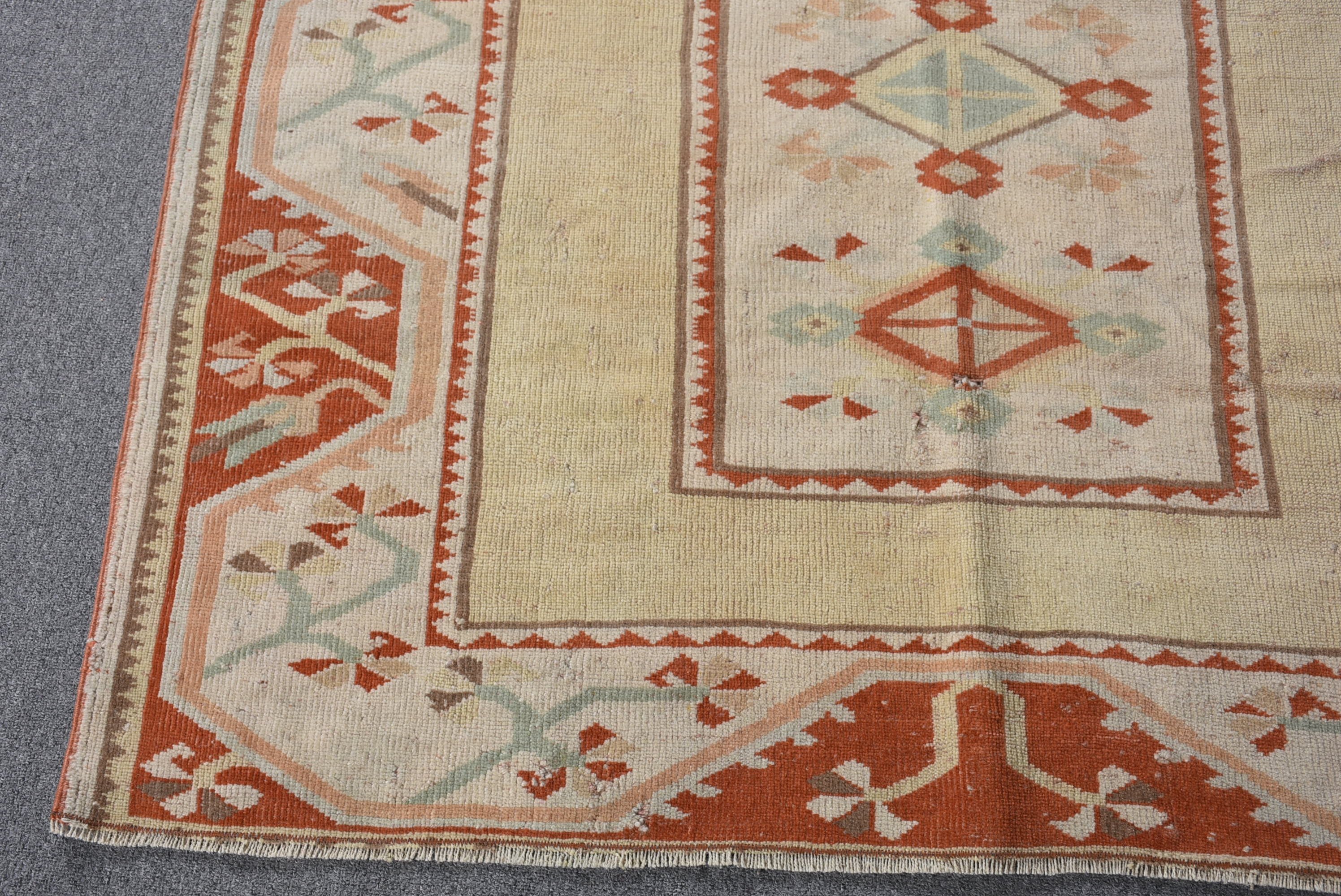 Wool Rugs, Vintage Rug, Beige Anatolian Rug, Home Decor Rugs, Indoor Rug, Turkish Rugs, Handmade Rug, 4.2x5.9 ft Area Rug, Rugs for Area