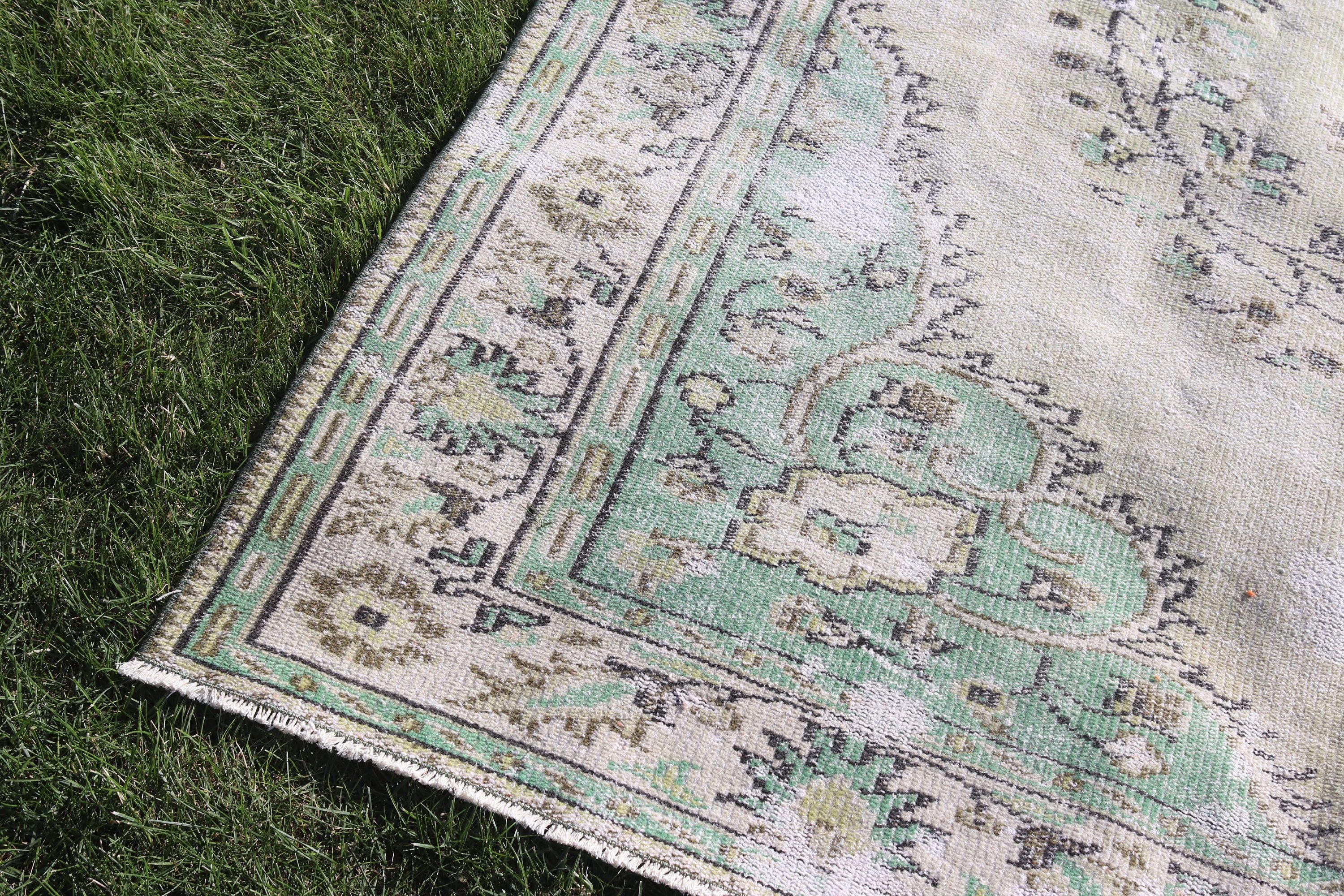 Türk Halıları, Aztek Halısı, Vintage Halı, Geometrik Halılar, 5,9x9,3 ft Büyük Halı, Büyük Boho Halısı, Yatak Odası Halıları, Bej Antika Halı, Anadolu Halıları