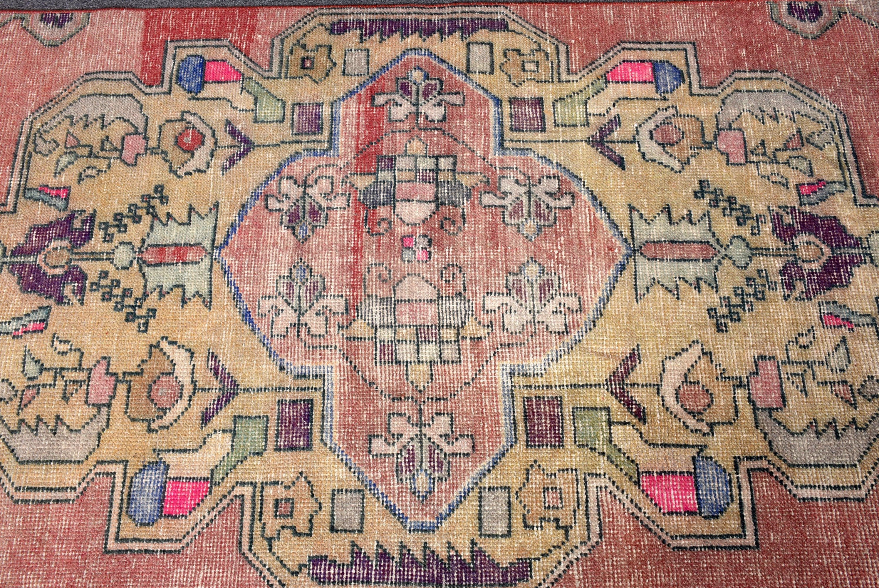 Vintage Rugs, Nursery Rug, Moroccan Rugs, Statement Rugs, 3.2x7.8 ft Area Rug, Vintage Area Rugs, Turkish Rug, Red Oriental Rugs, Boho Rugs