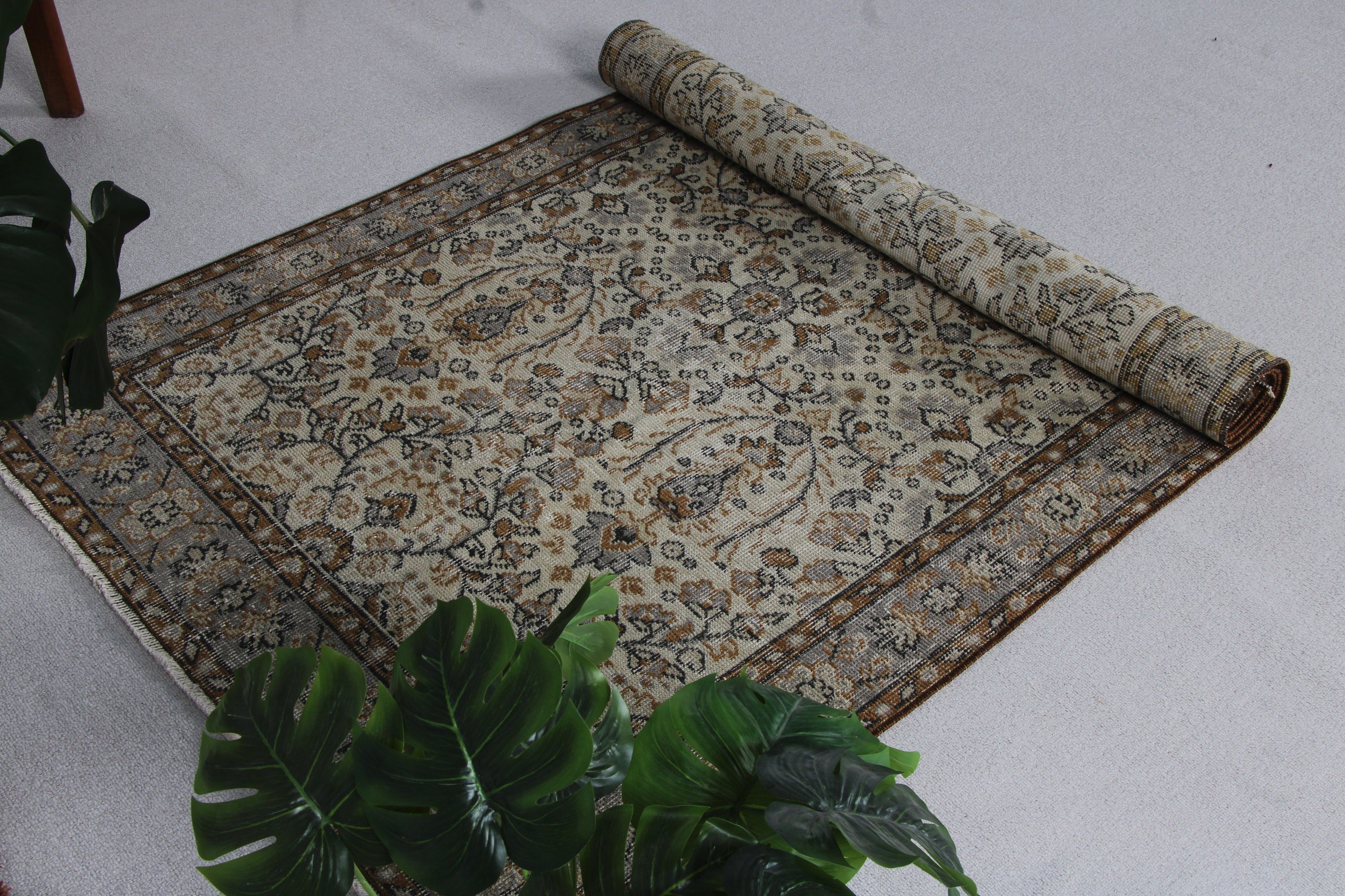 Vintage Halılar, Yemek Odası Halısı, Mutfak Halıları, Yatak Odası Halıları, Oryantal Halı, Bej Yer Halısı, Türk Halıları, Yün Halı, 3,6x6,9 ft Alan Halısı