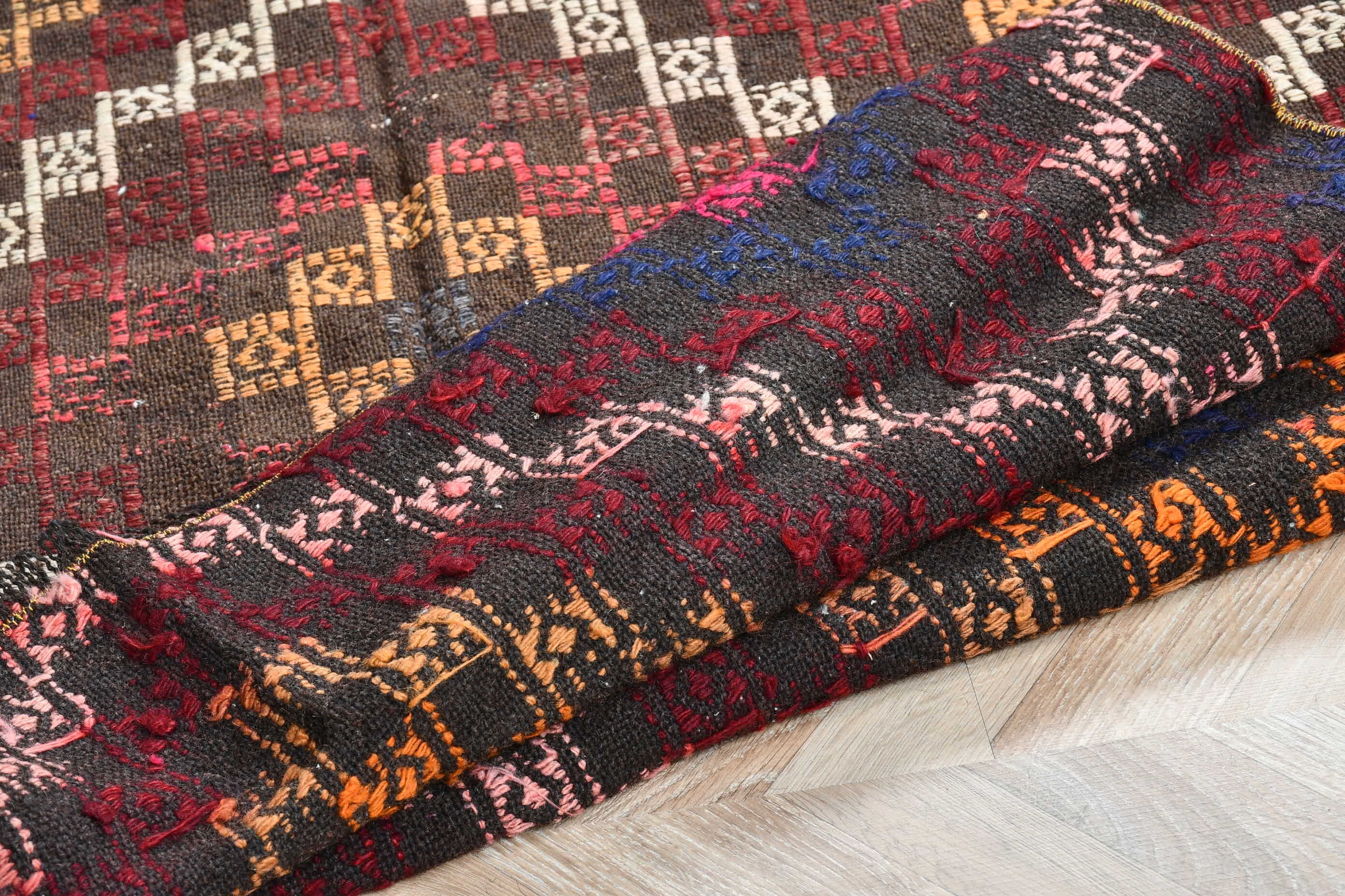 Giriş Kilim, Kahverengi Renkli Kilim, Yatak odası Kilim, Giriş Kilim, Uşak Kilim, Giriş Kilim, 108x181 cm Antre Kilim, Nostaljik Kilim