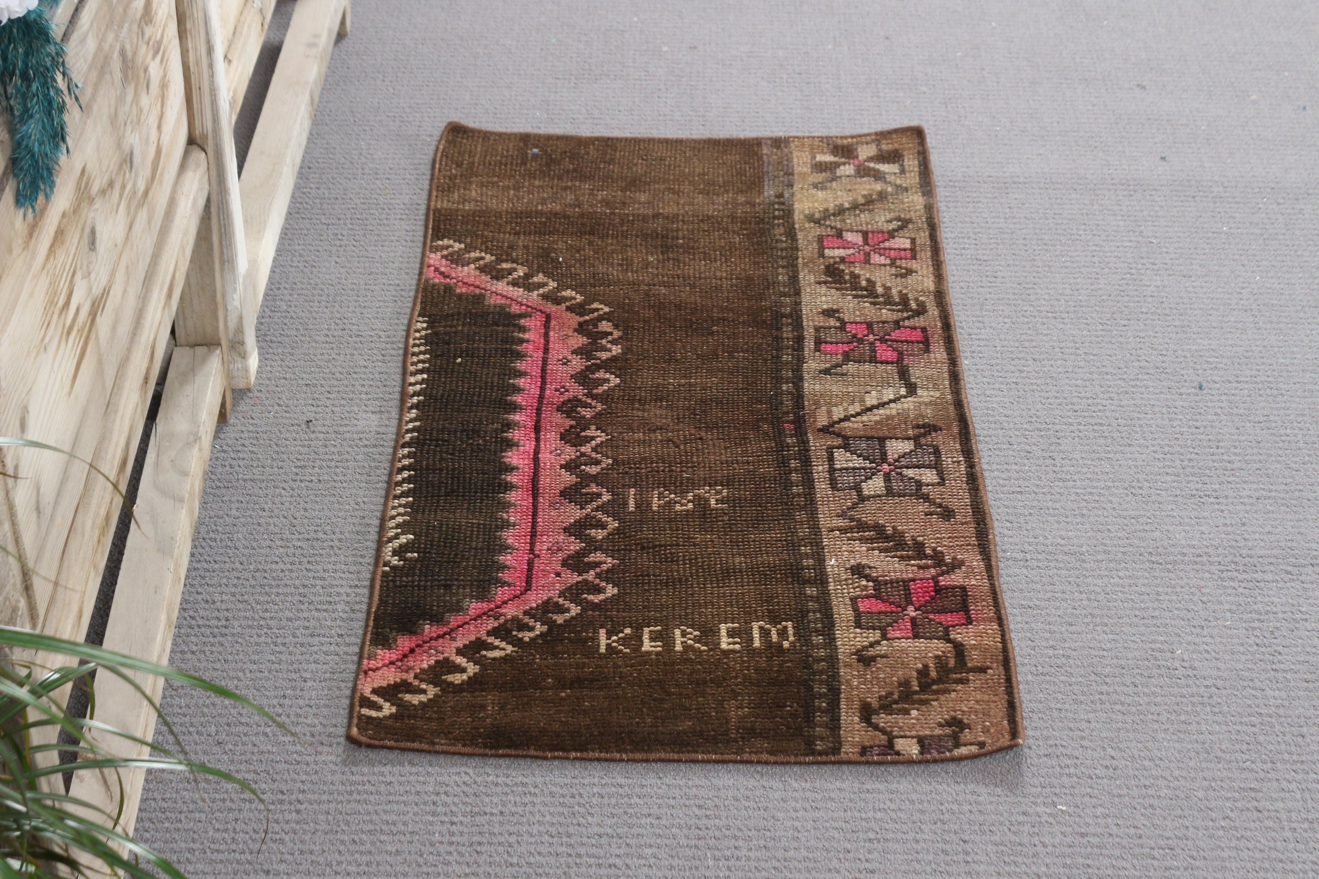 Cute Rugs, Turkish Rug, Rugs for Entry, Brown Home Decor Rug, Kitchen Rug, Bathroom Rug, Moroccan Rugs, Vintage Rugs, 1.8x3.3 ft Small Rug