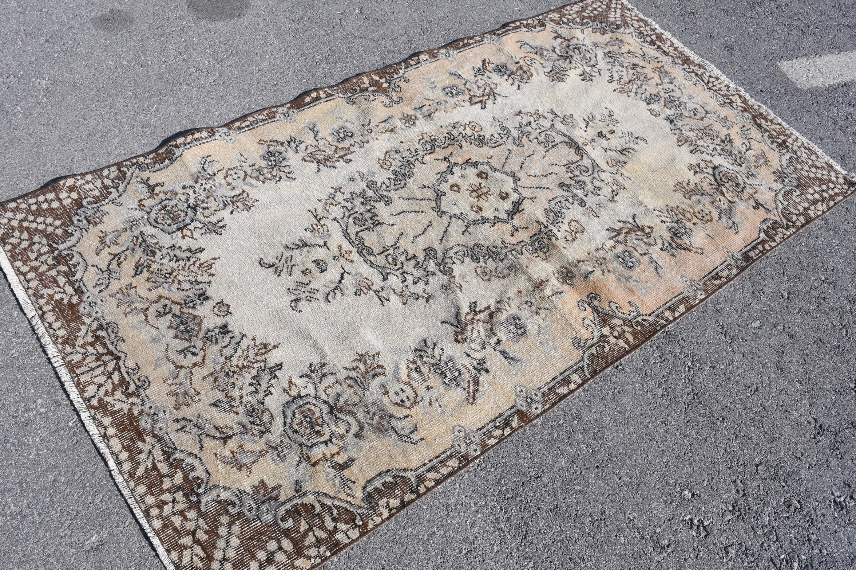 Vintage Halı, Çocuk Odası Halıları, Türk Halısı, Oryantal Halılar, Çocuk Odası Halıları, Kahverengi Yatak Odası Halısı, Sessiz Halı, 3,5x6,7 ft Vurgulu Halılar