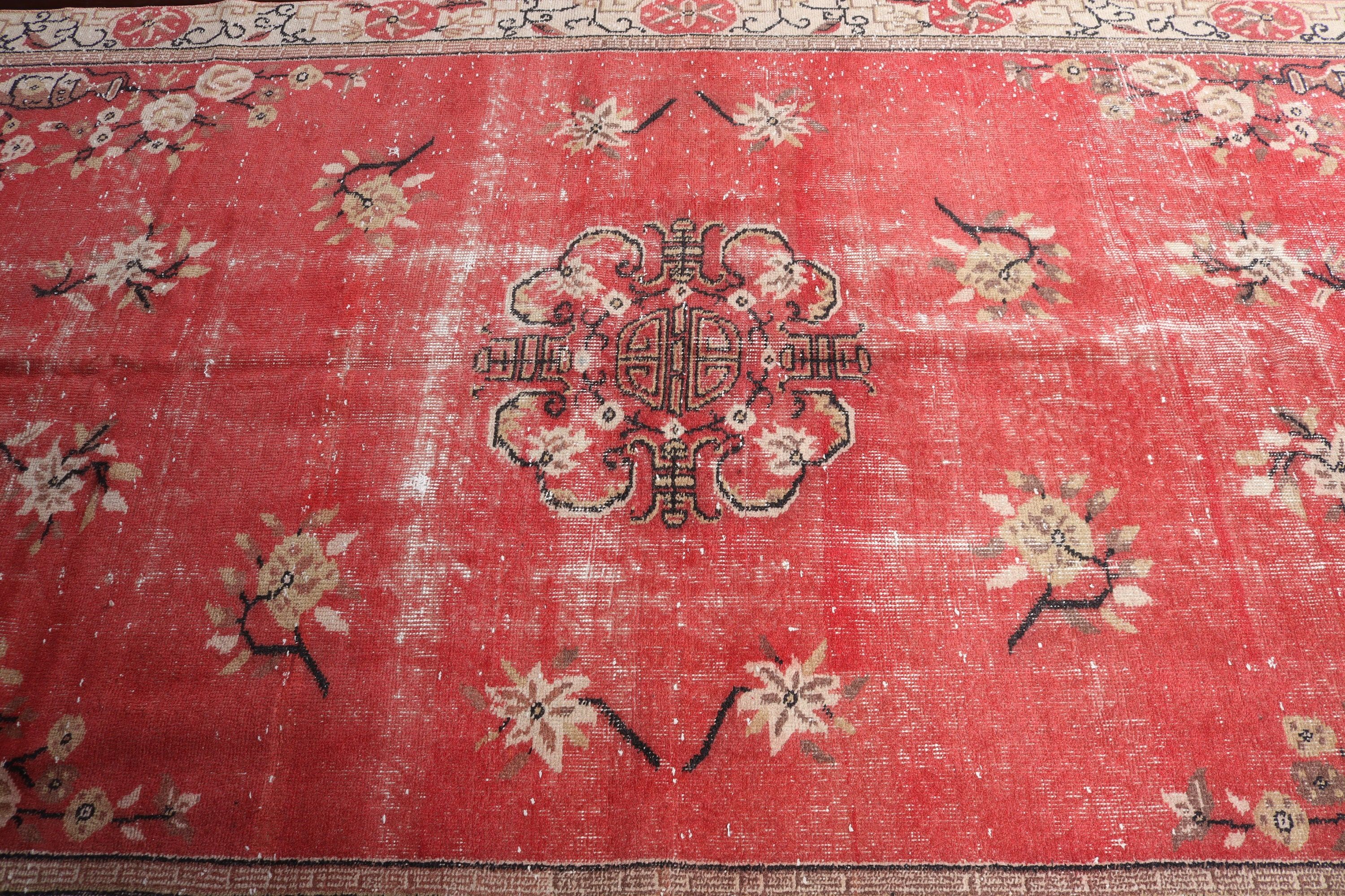 Ev Dekor Halısı, Yatak Odası Halıları, Lüks Halı, Vintage Halı, 5.3x9.5 ft Büyük Halı, Pembe Yer Halısı, Türk Halıları, Salon Halısı, Büyük Oushak Halısı