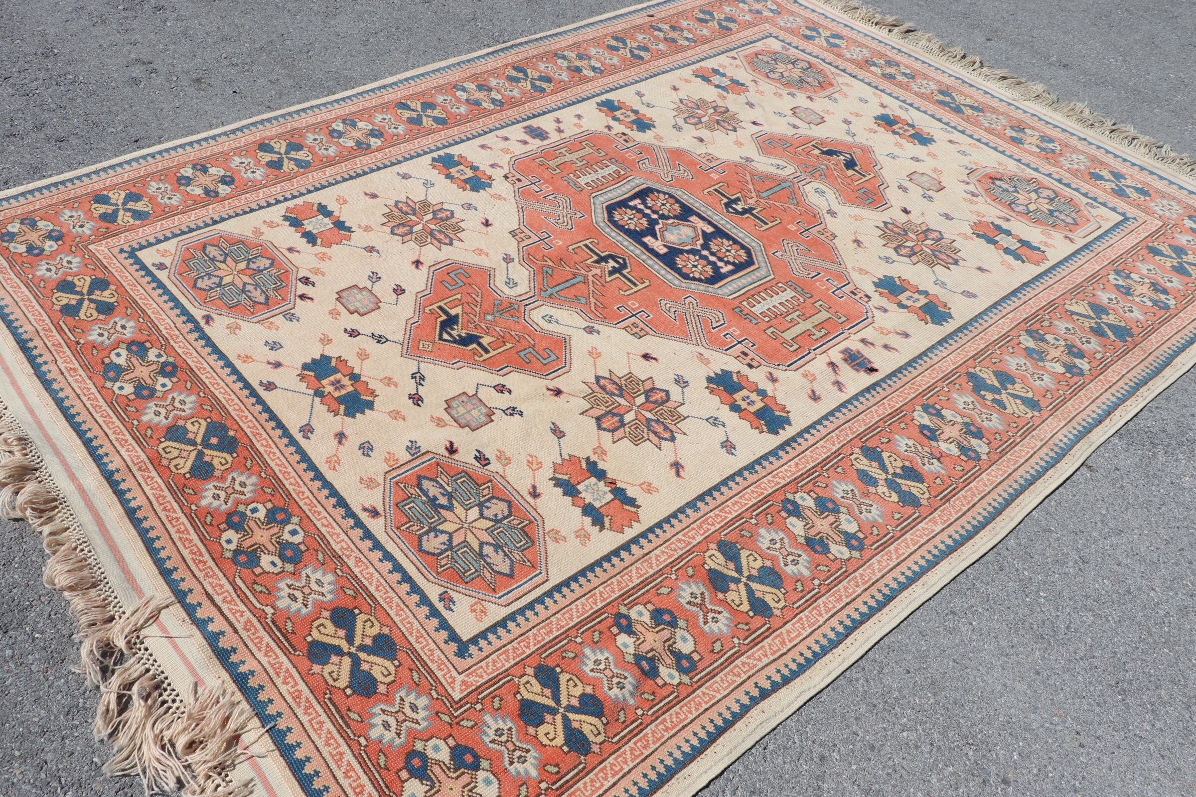 6.7x9.4 ft Large Rug, Anatolian Rug, Turkish Rug, Vintage Rugs, Dining Room Rugs, Old Rug, Red Bedroom Rugs, Rugs for Salon