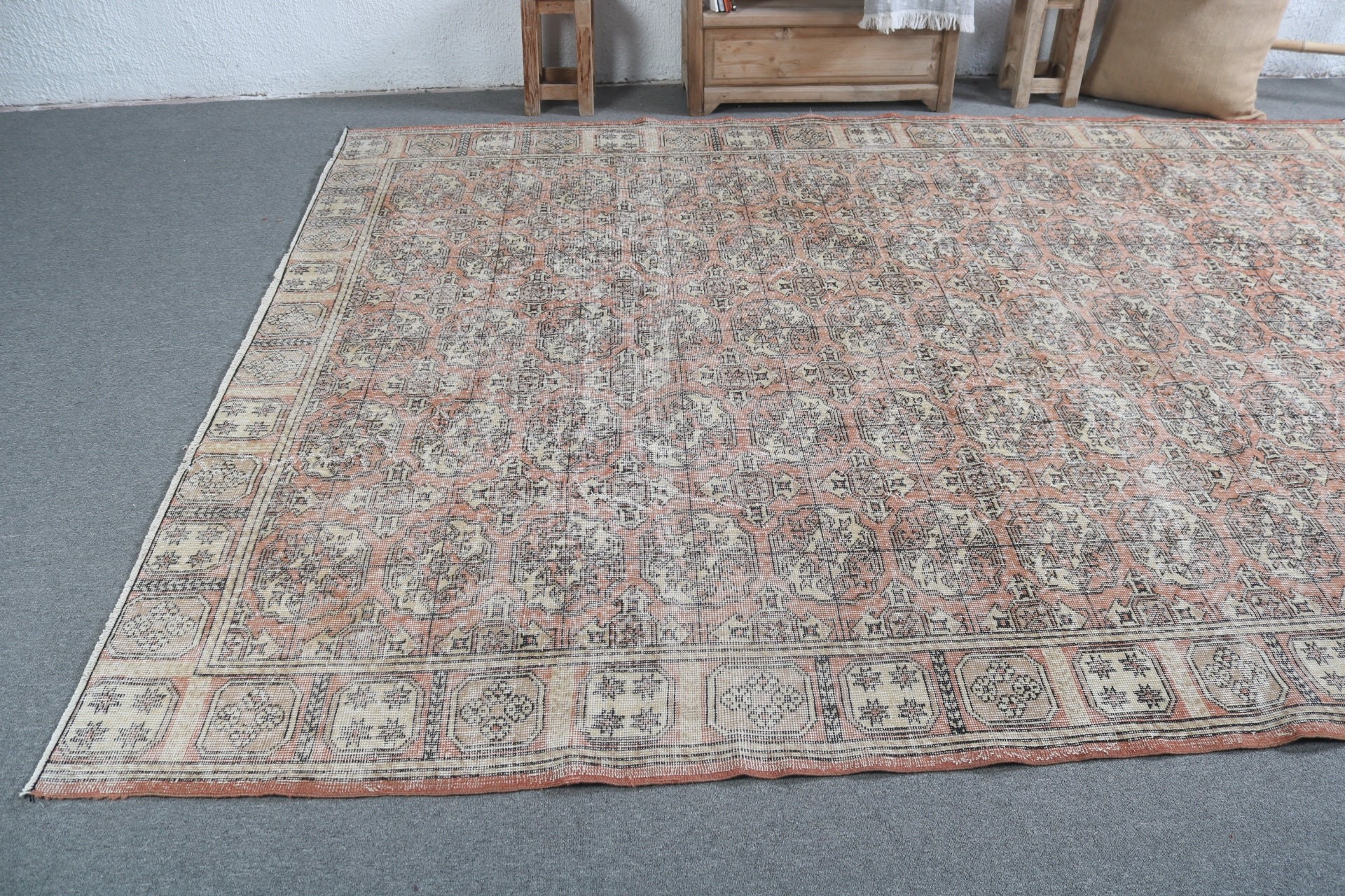 Living Room Rug, Vintage Rug, Retro Rugs, Colorful Rug, 7.3x9.9 ft Oversize Rug, Cool Rugs, Turkish Rug, Saloon Rug, Rugs for Dining Room