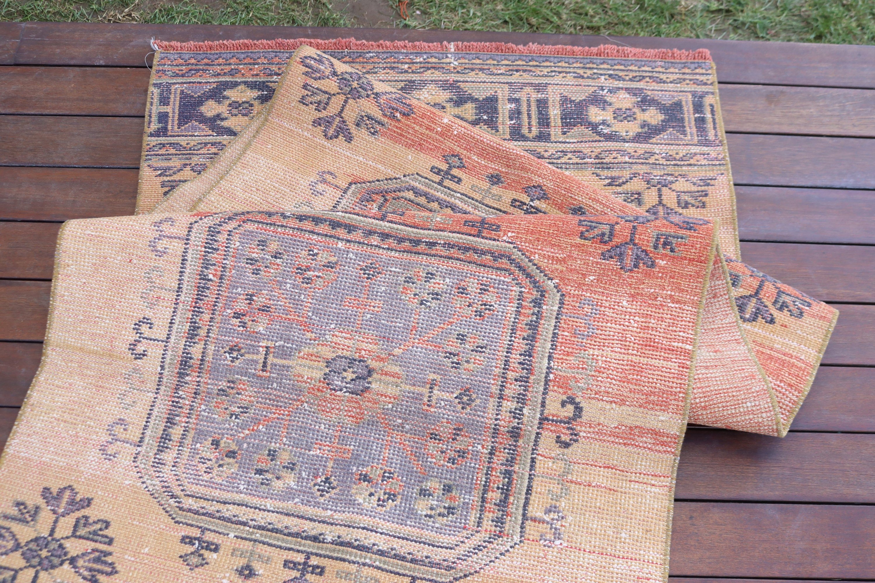 Sarı Yatak Odası Halısı, 2.7x11.3 ft Runner Halısı, Açıklama Halısı, Beni Ourain Runner Halıları, Türk Halıları, Vintage Halılar, El Yapımı Halılar, Havalı Halı