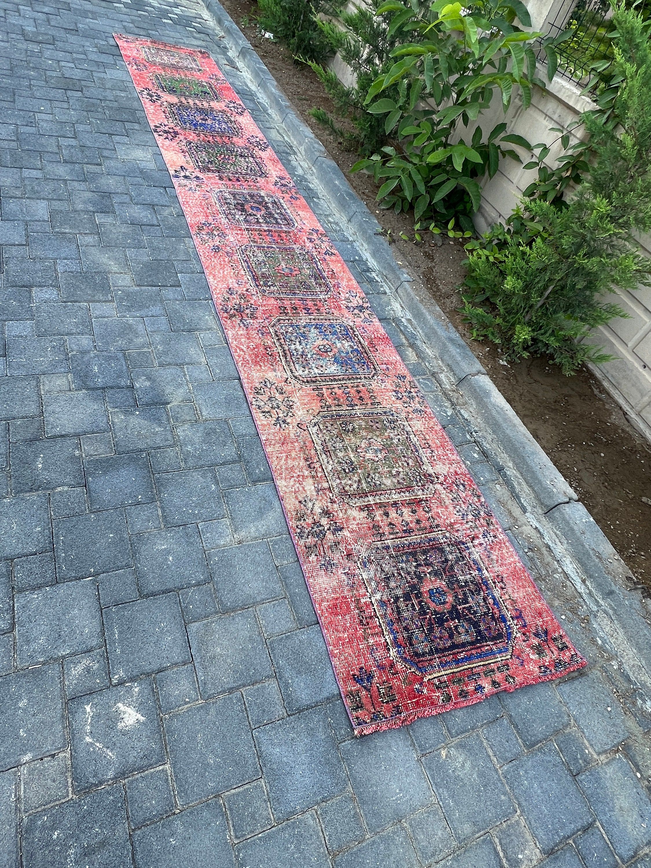 2.7x17.6 ft Runner Rug, Old Rug, Orange Kitchen Rug, Rugs for Corridor, Oushak Rugs, Hallway Rug, Vintage Rug, Home Decor Rugs, Turkish Rug