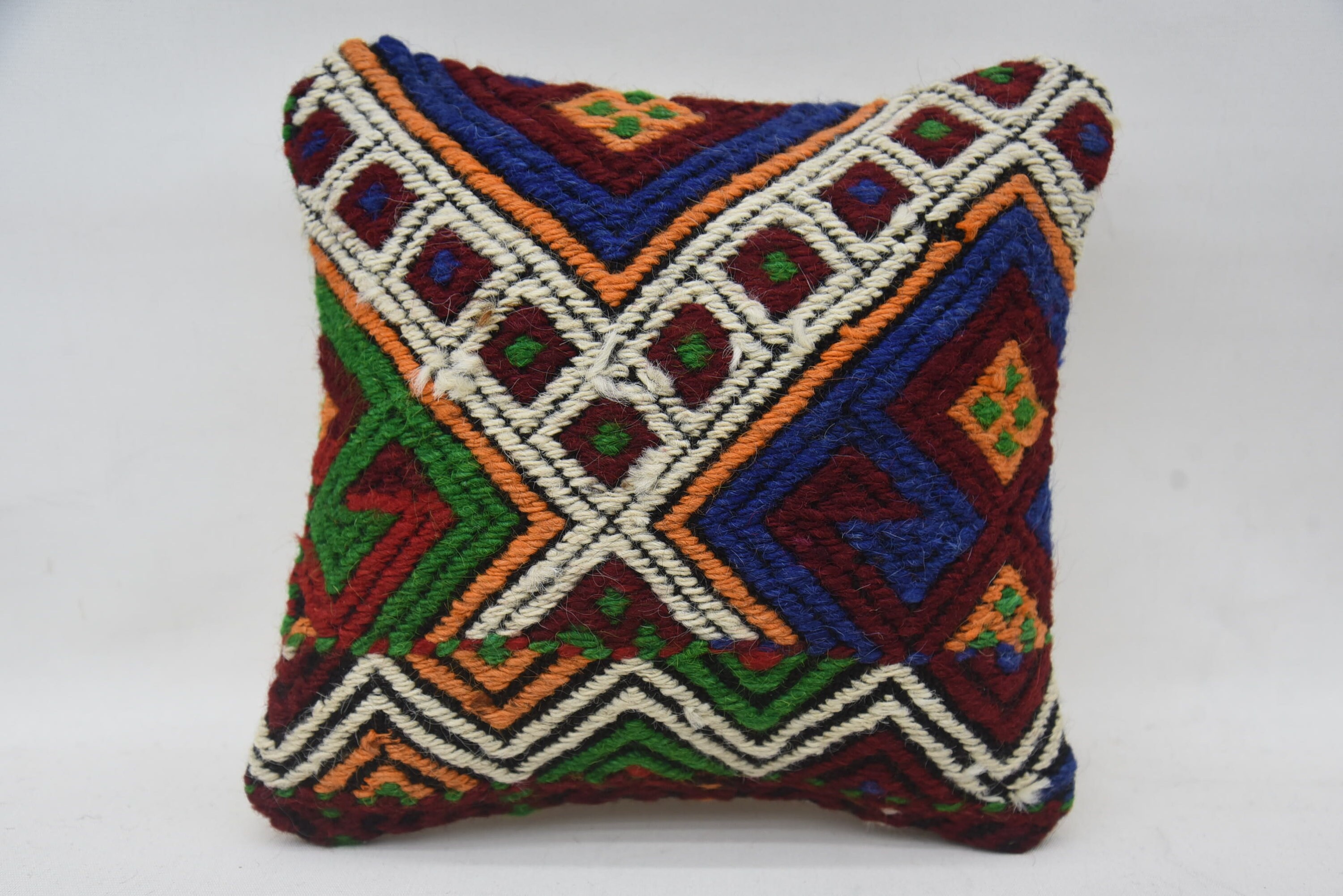 12"x12" Yeşil Yastık, Boho Yastık Sham Kılıfı, Vintage Yastık, Hippi Atma Yastık Kılıfı, Dış Mekan Atma Yastık Kılıfı, Hediye Yastık