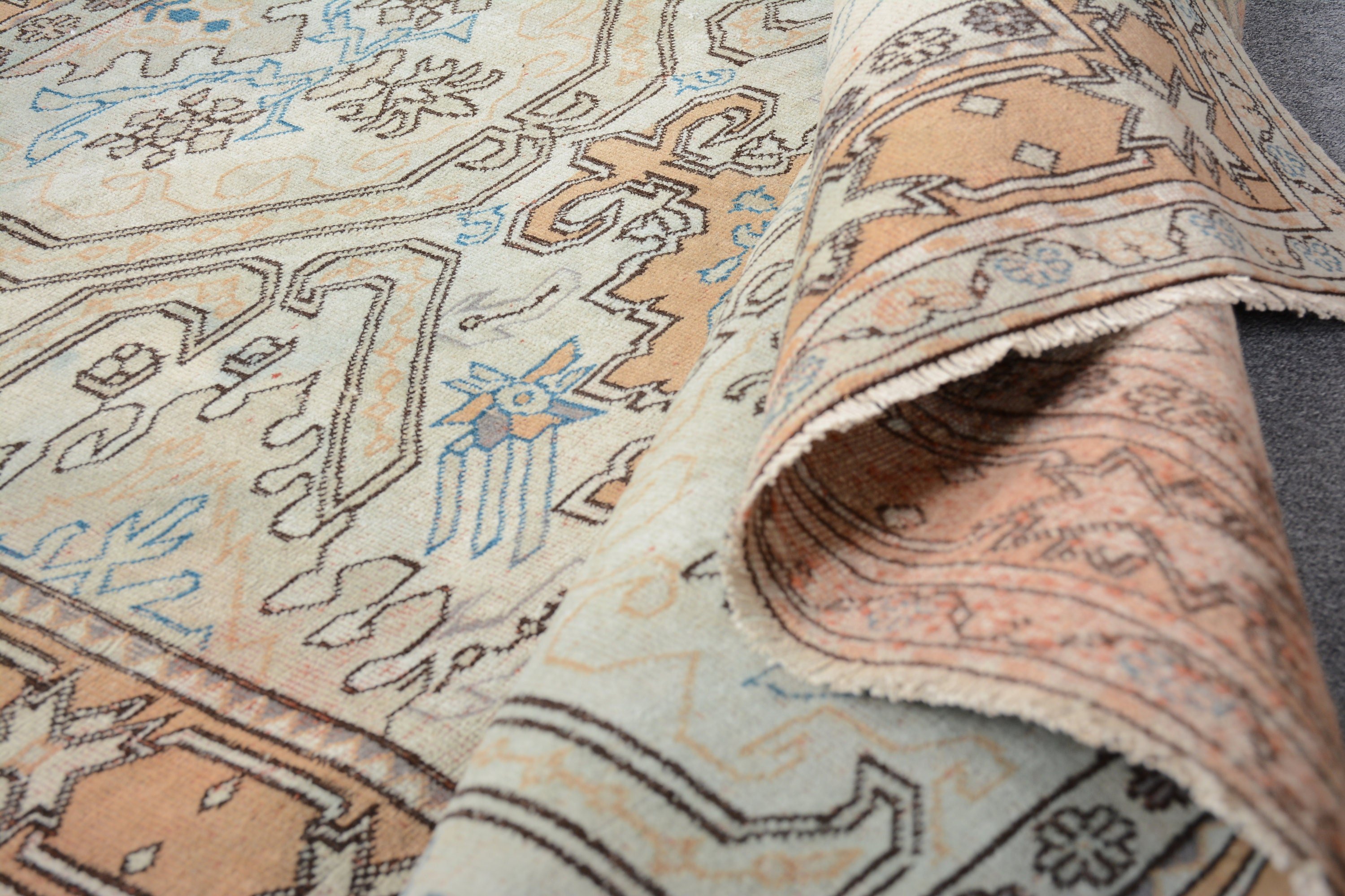 Oriental Rug, Vintage Rugs, Oushak Rug, Rugs for Bedroom, 4.2x5.6 ft Accent Rug, Bedroom Rug, Kitchen Rugs, Turkish Rug, Vintage Decor Rug